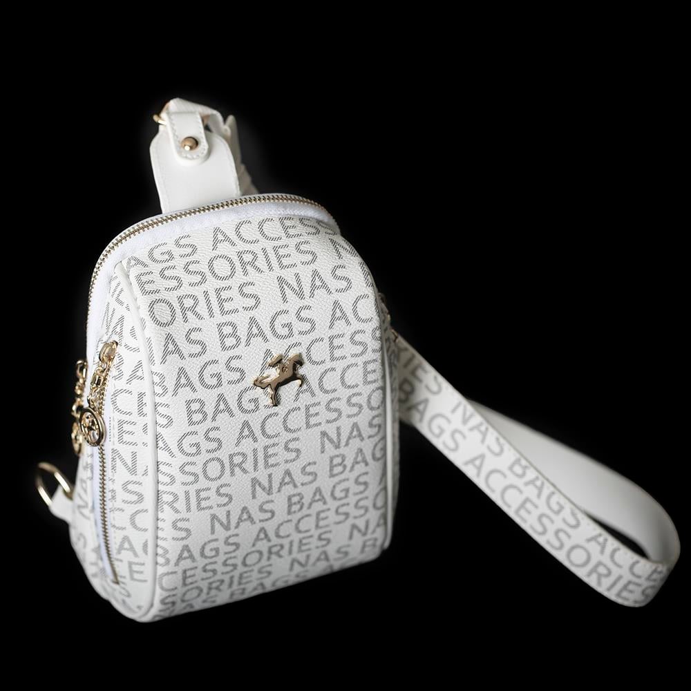 Nas Bag Bel ve Body Bag Beyaz  Yazılı