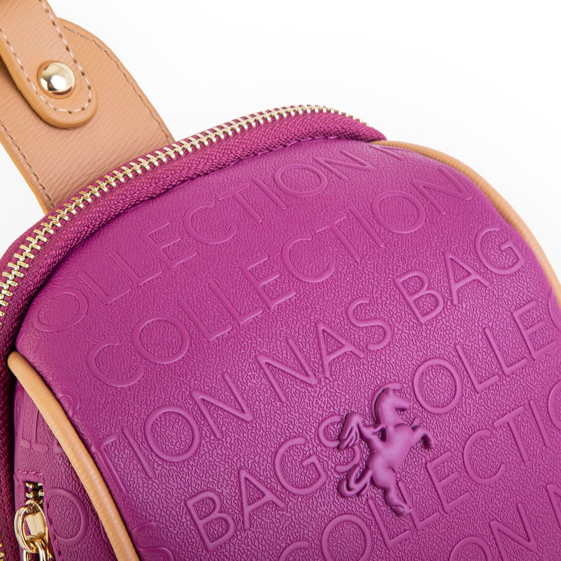 Nas Bag Bel ve Body Bag  Vişne Camel Gofraj
