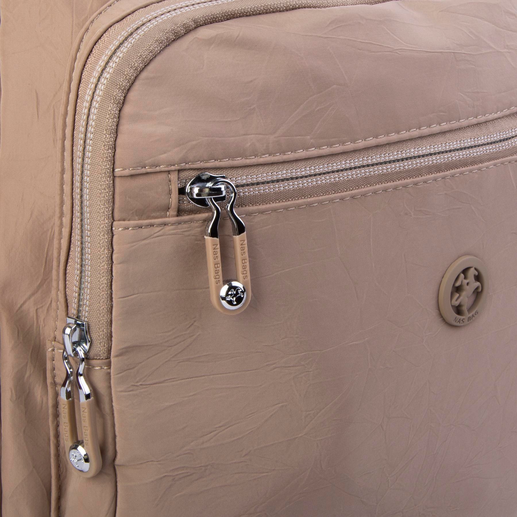 Nas Bag Büyük Boy Unisex Hafif  ve Su Geçirmez Çok Gözlü Sırt Çantası Vizon 