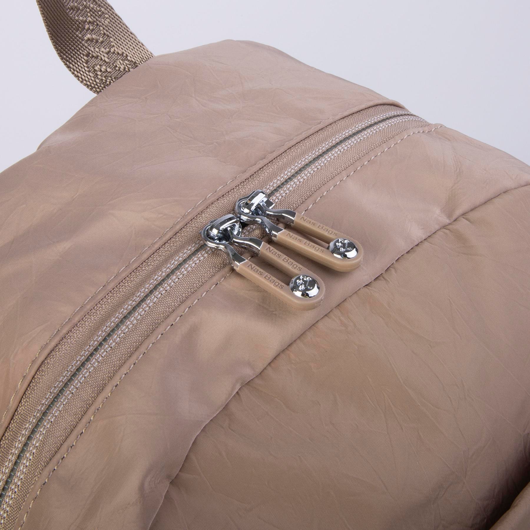 Nas Bag Büyük Boy Unisex Hafif  ve Su Geçirmez Çok Gözlü Sırt Çantası Vizon 