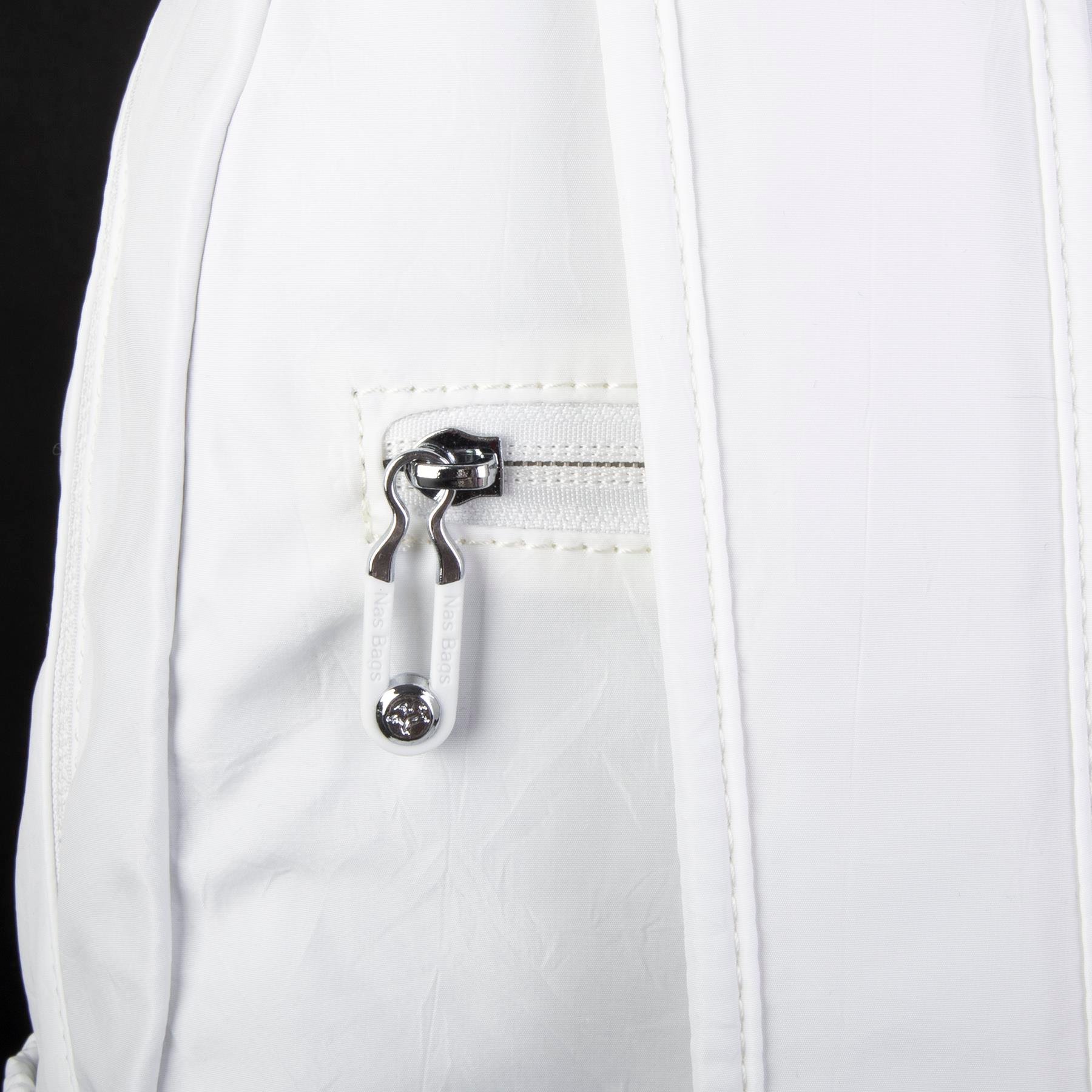 Nas Bag Büyük Boy Unisex Hafif  ve Su Geçirmez Çok Gözlü Sırt Çantası Beyaz 