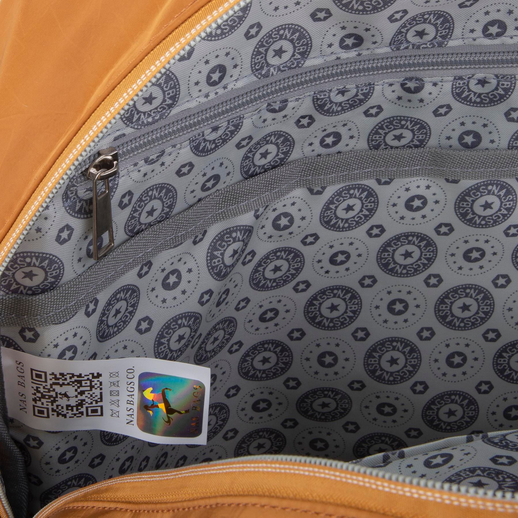 Nas Bag Büyük Boy Unisex Hafif  ve Su Geçirmez Çok Gözlü Sırt Çantası Hardal
