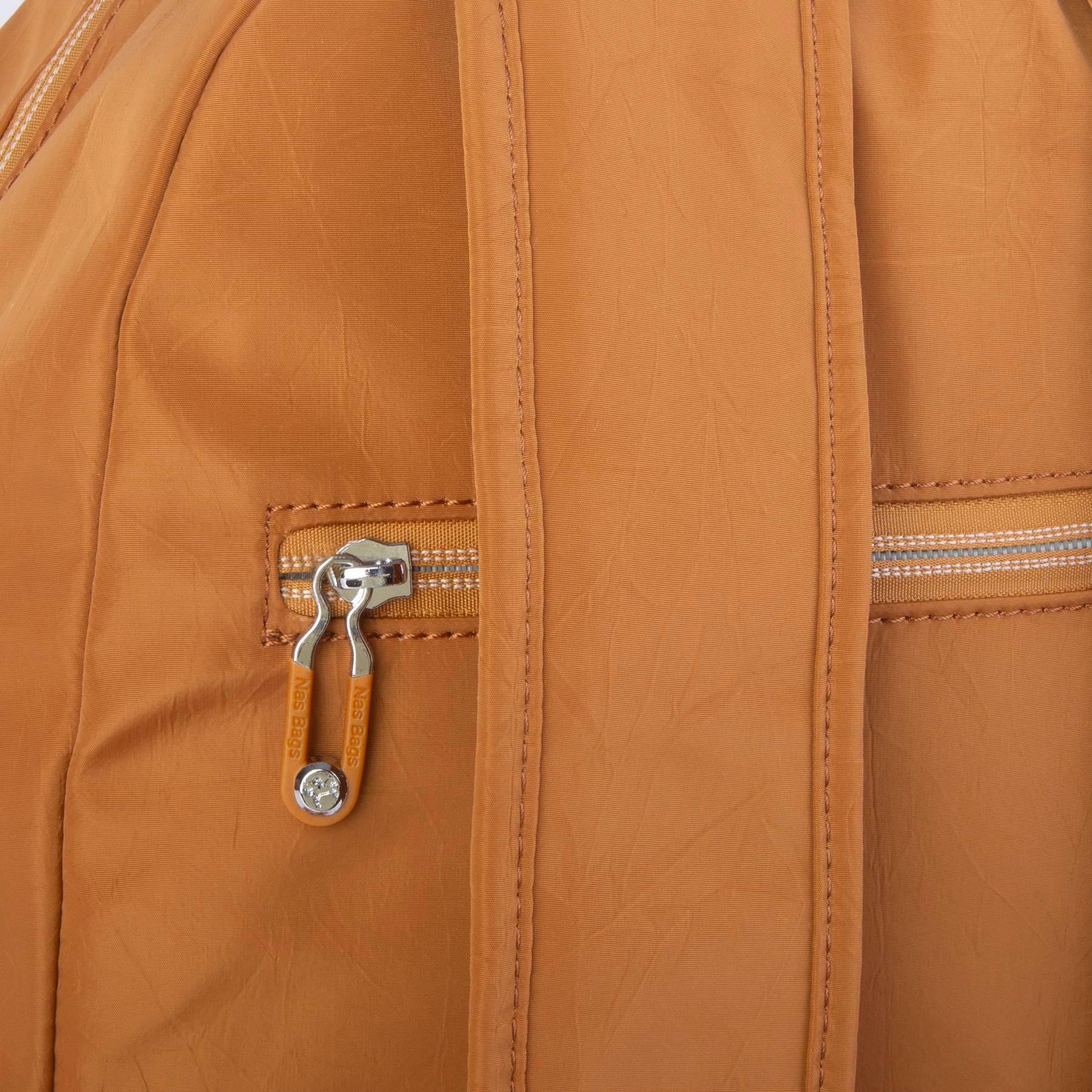 Nas Bag Büyük Boy Unisex Hafif  ve Su Geçirmez Çok Gözlü Sırt Çantası Hardal