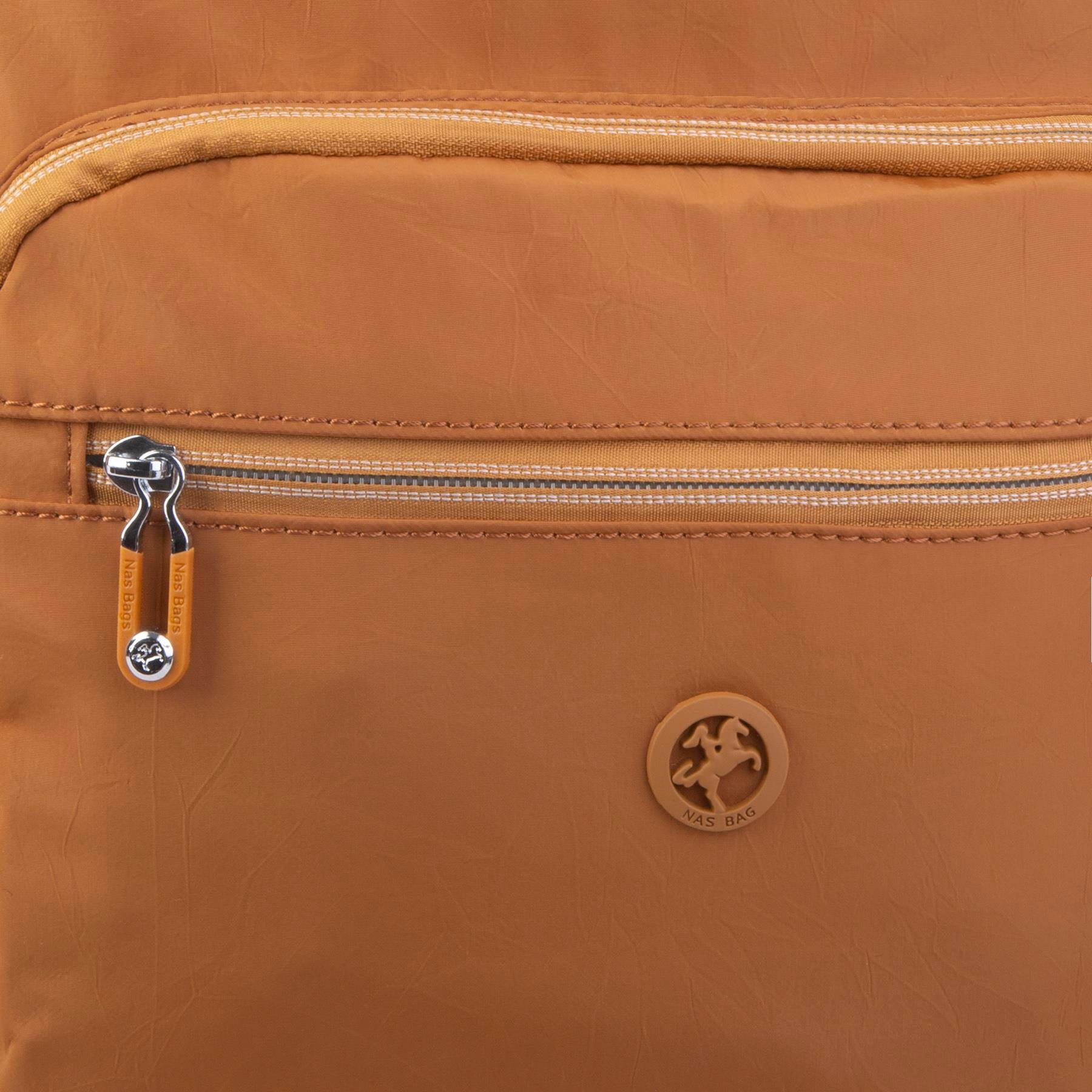 Nas Bag Büyük Boy Unisex Hafif  ve Su Geçirmez Çok Gözlü Sırt Çantası Hardal