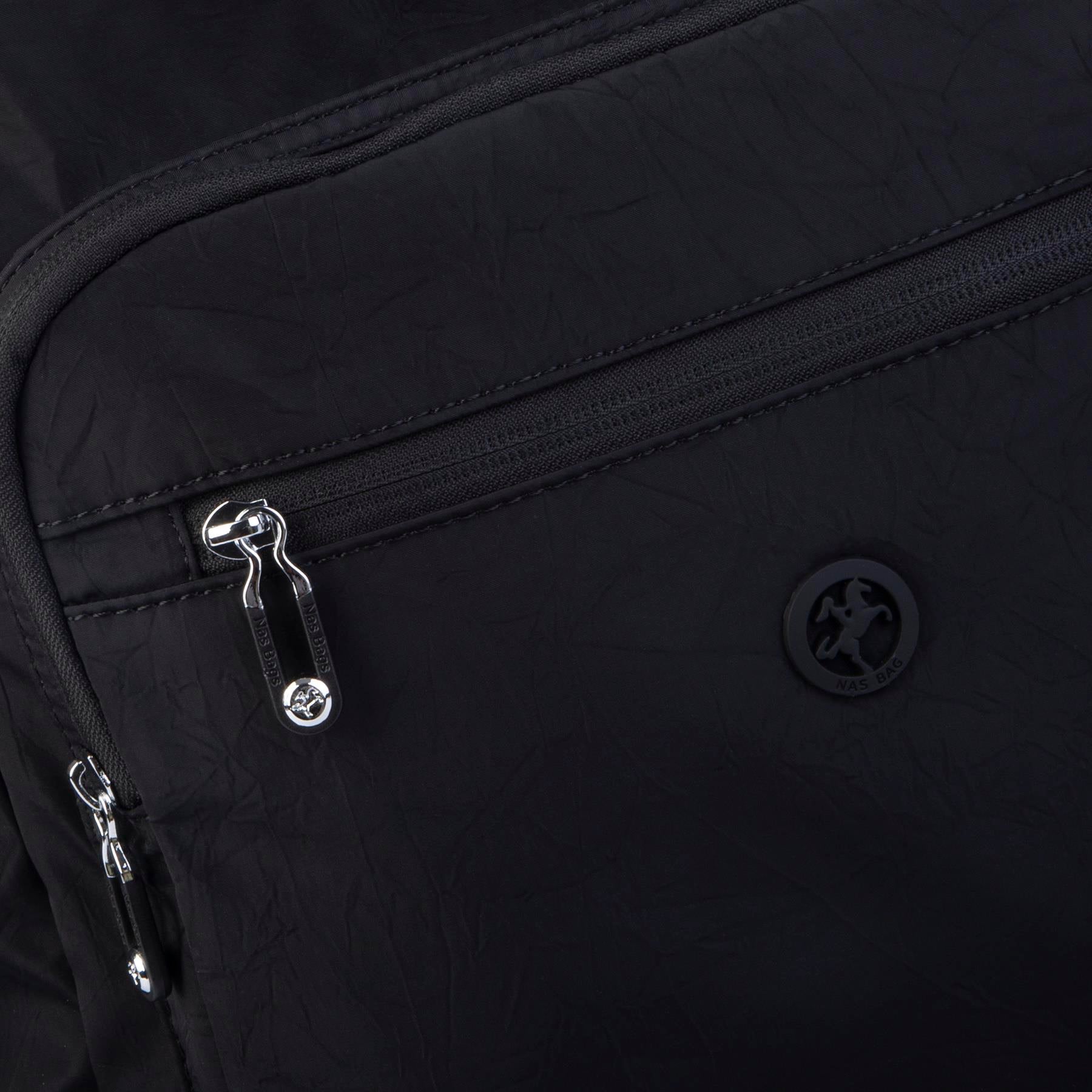 Nas Bag Büyük Boy Unisex Hafif  ve Su Geçirmez Çok Gözlü Sırt Çantası Siyah 