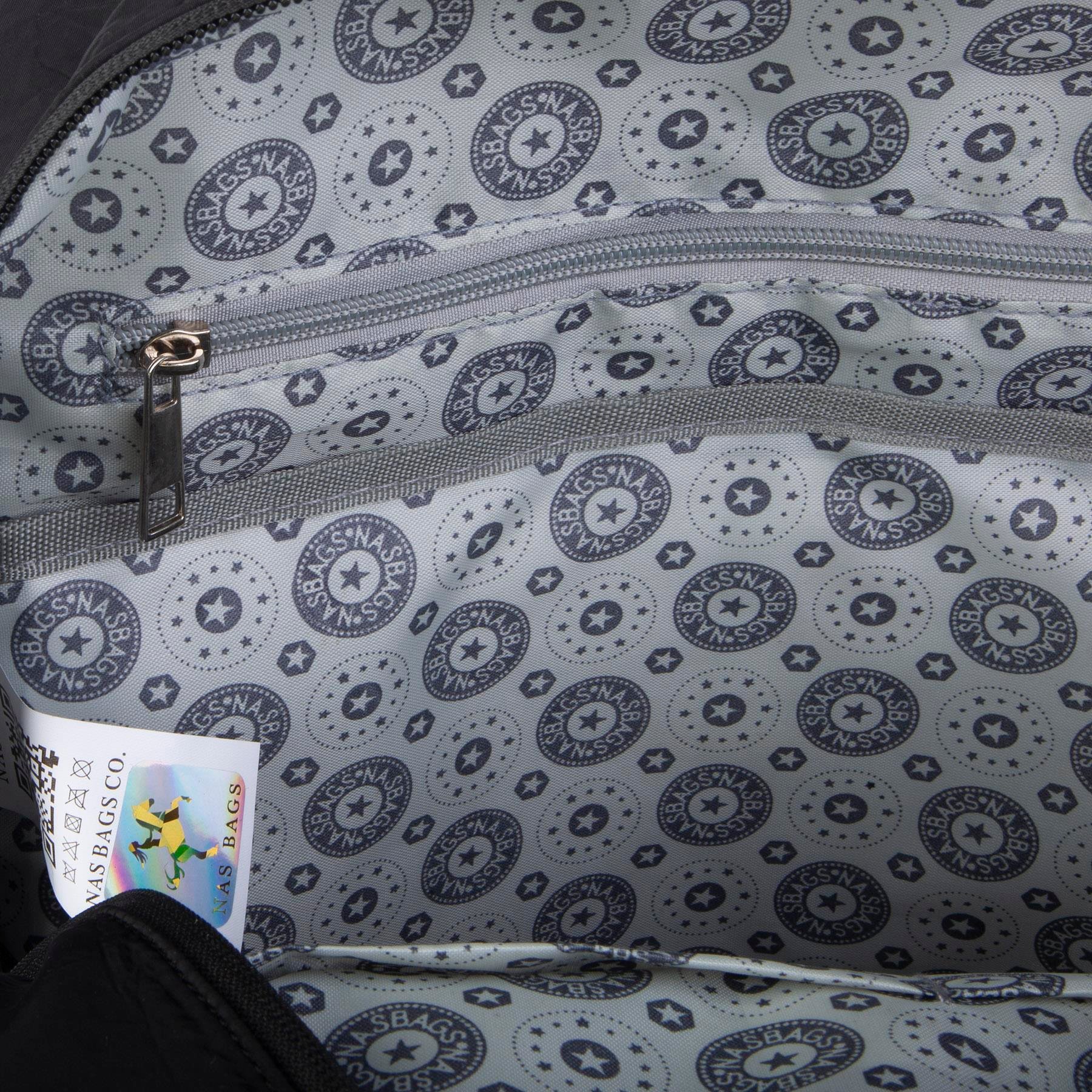 Nas Bag Büyük Boy Unisex Hafif  ve Su Geçirmez Çok Gözlü Sırt Çantası Siyah 
