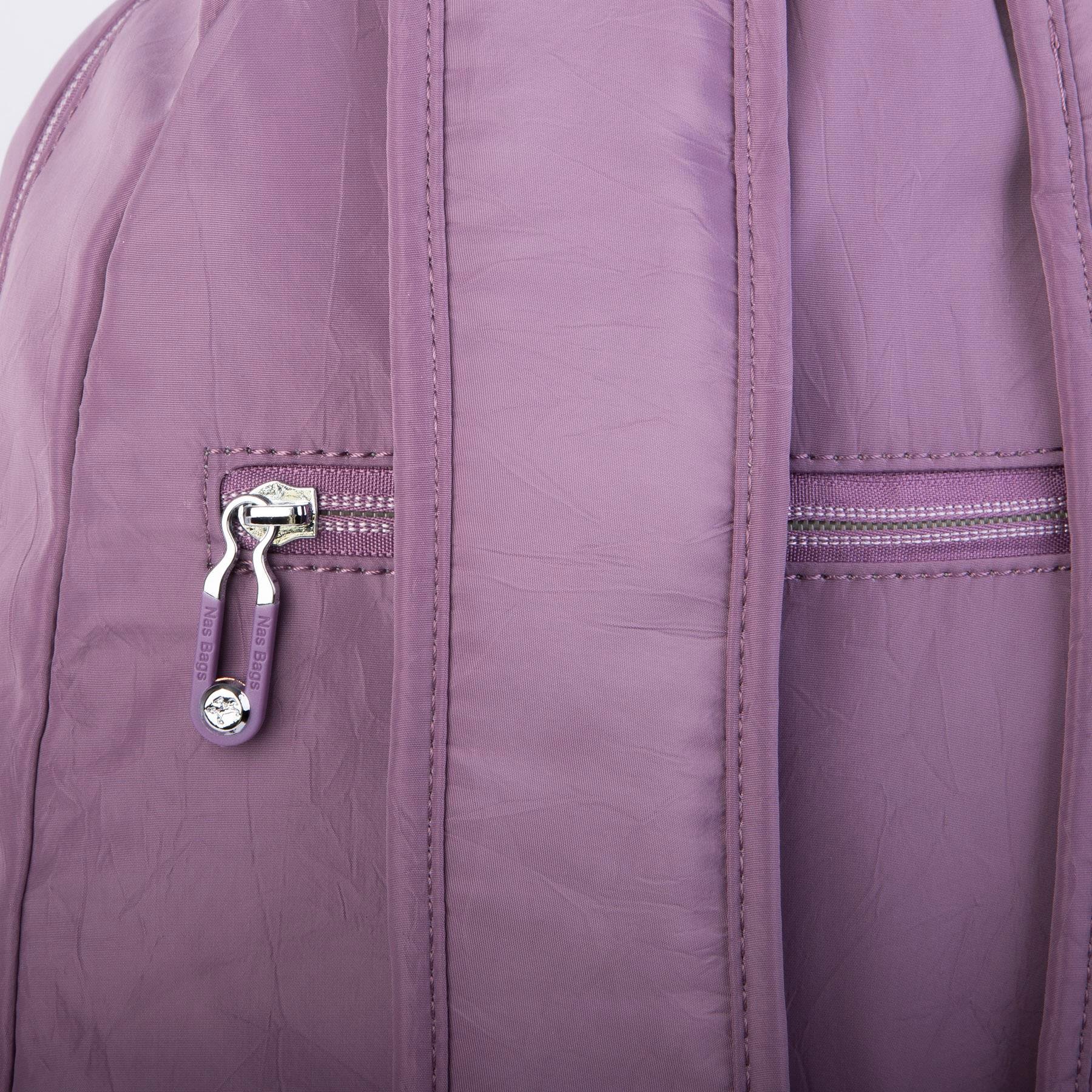 Nas Bag Büyük Boy Unisex Hafif  ve Su Geçirmez Çok Gözlü Sırt Çantası Mor 