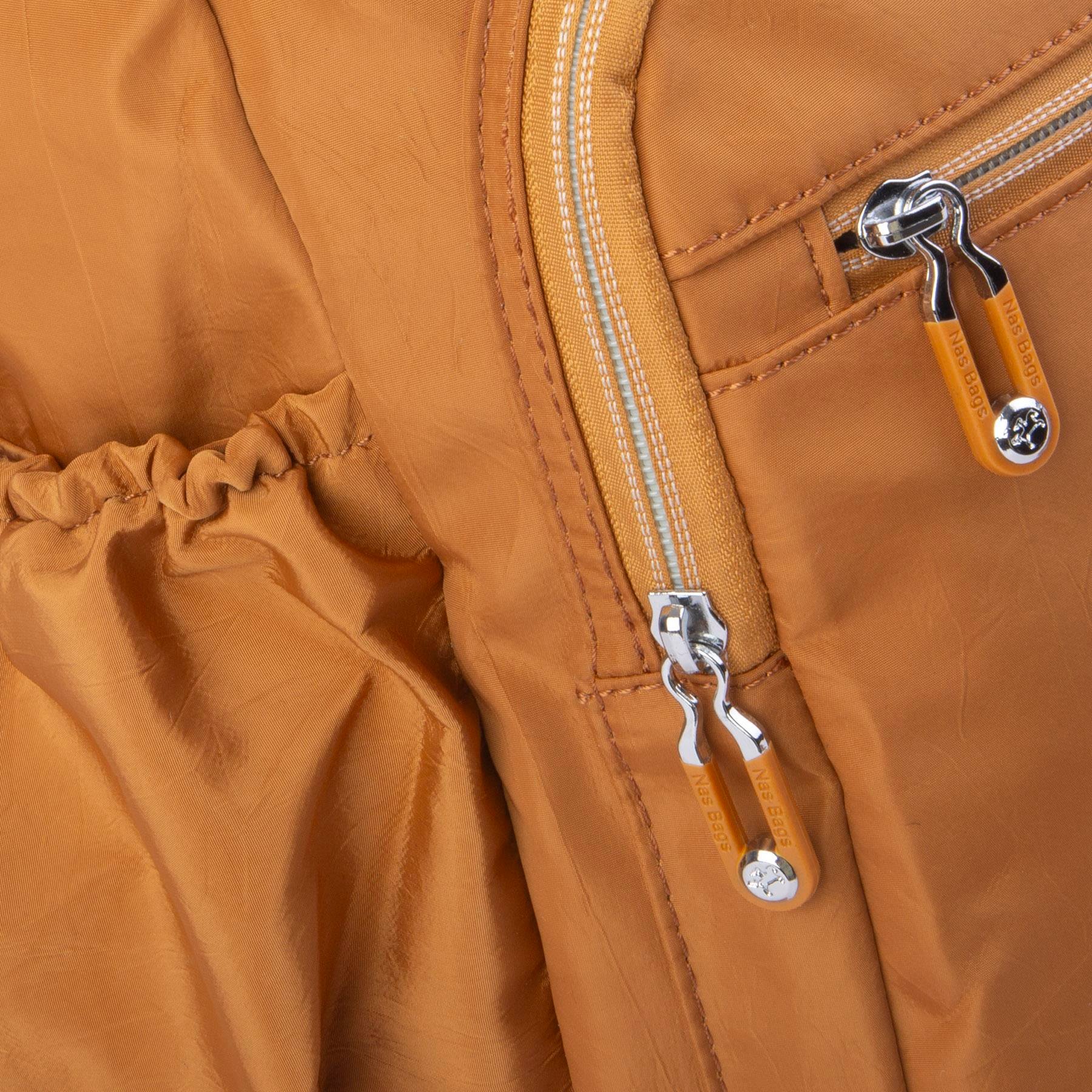 Nas Bag Büyük Boy Unisex Hafif  ve Su Geçirmez Çok Gözlü Sırt Çantası Hardal