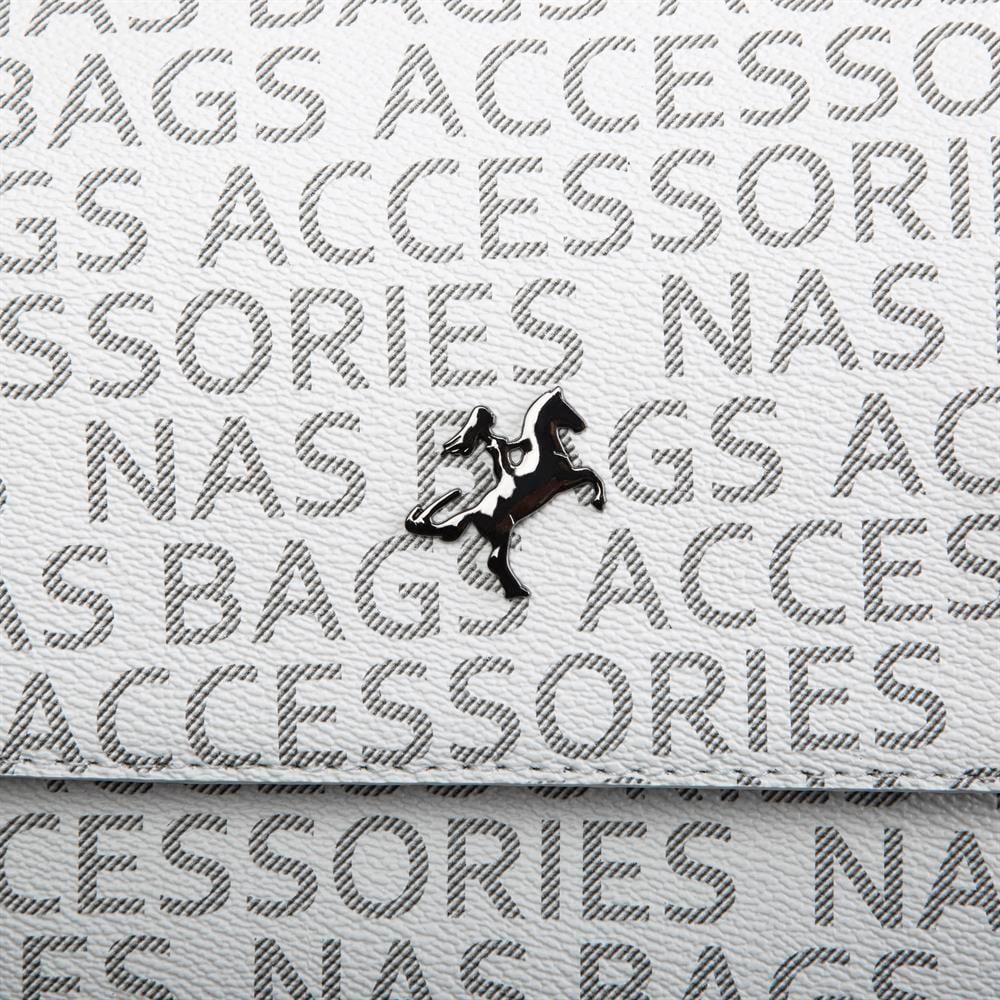 Nas Bag Çapraz Çanta Beyaz Yazılı