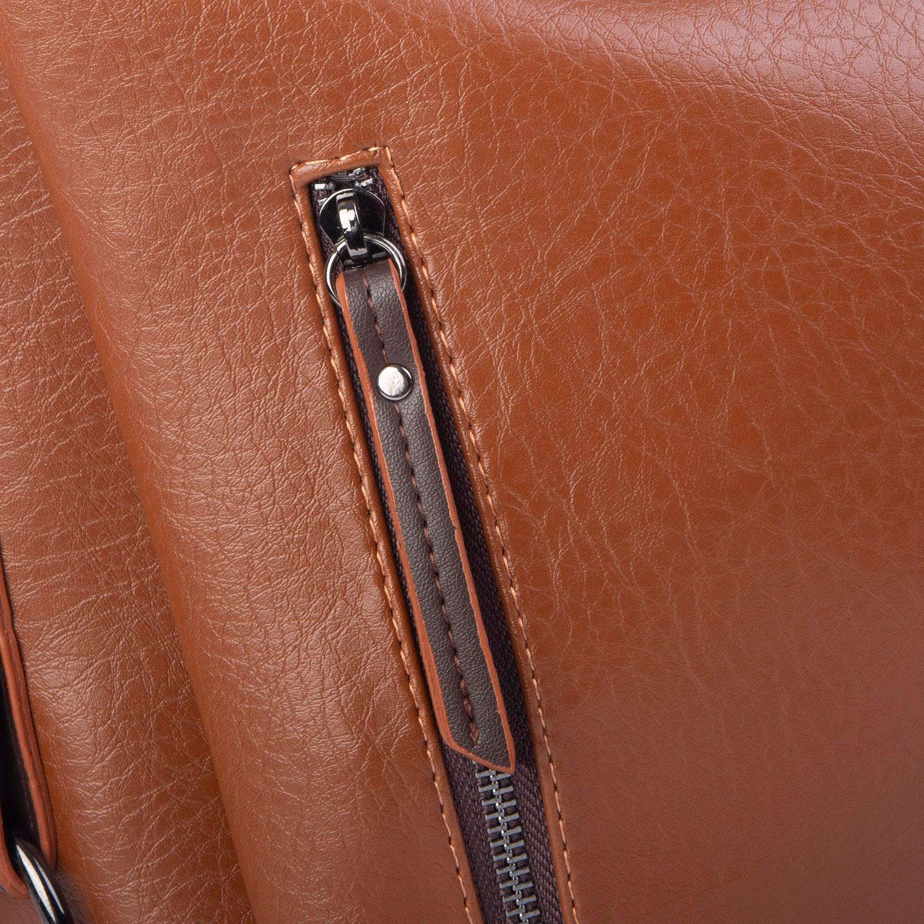 Nas Bag Çok Gözlü Kadın Omuz ve Çapraz Çanta (33x25 cm ) Taba Kahve   Victoria