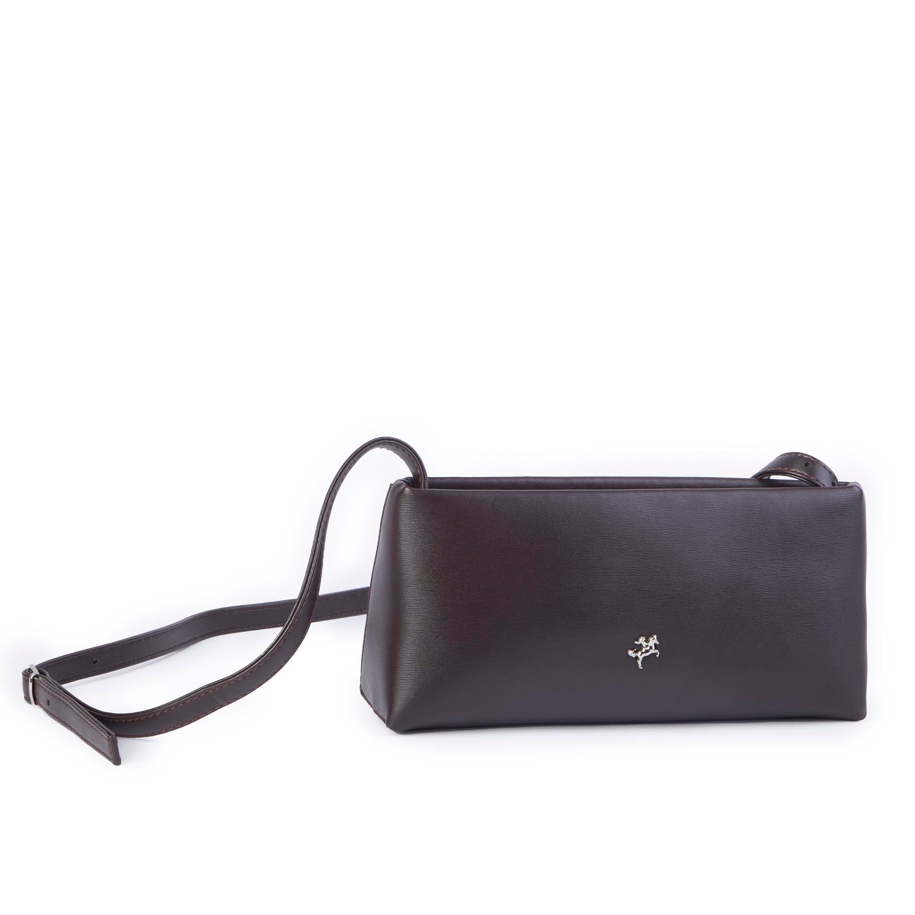 Nas Bag Kadın Basic Baget Omuz ve Çapraz Çanta Kahve Kımera (27x12 cm )