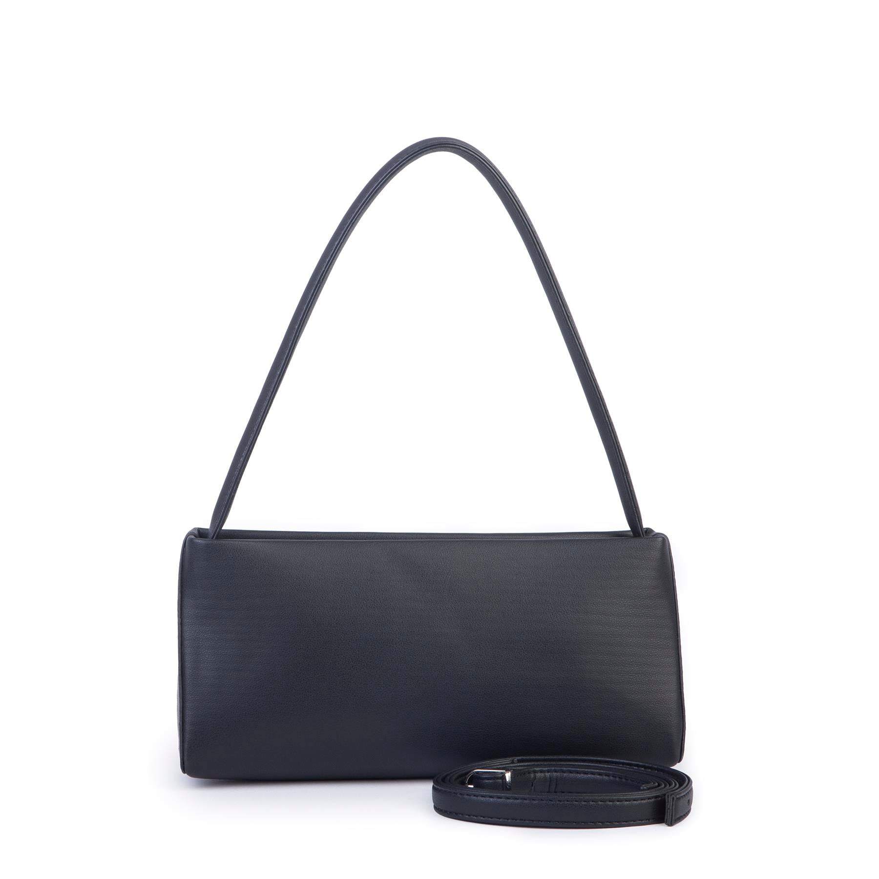 Nas Bag Kadın Basic Baget Omuz ve Çapraz Çanta Siyah Dona (27x12 cm )