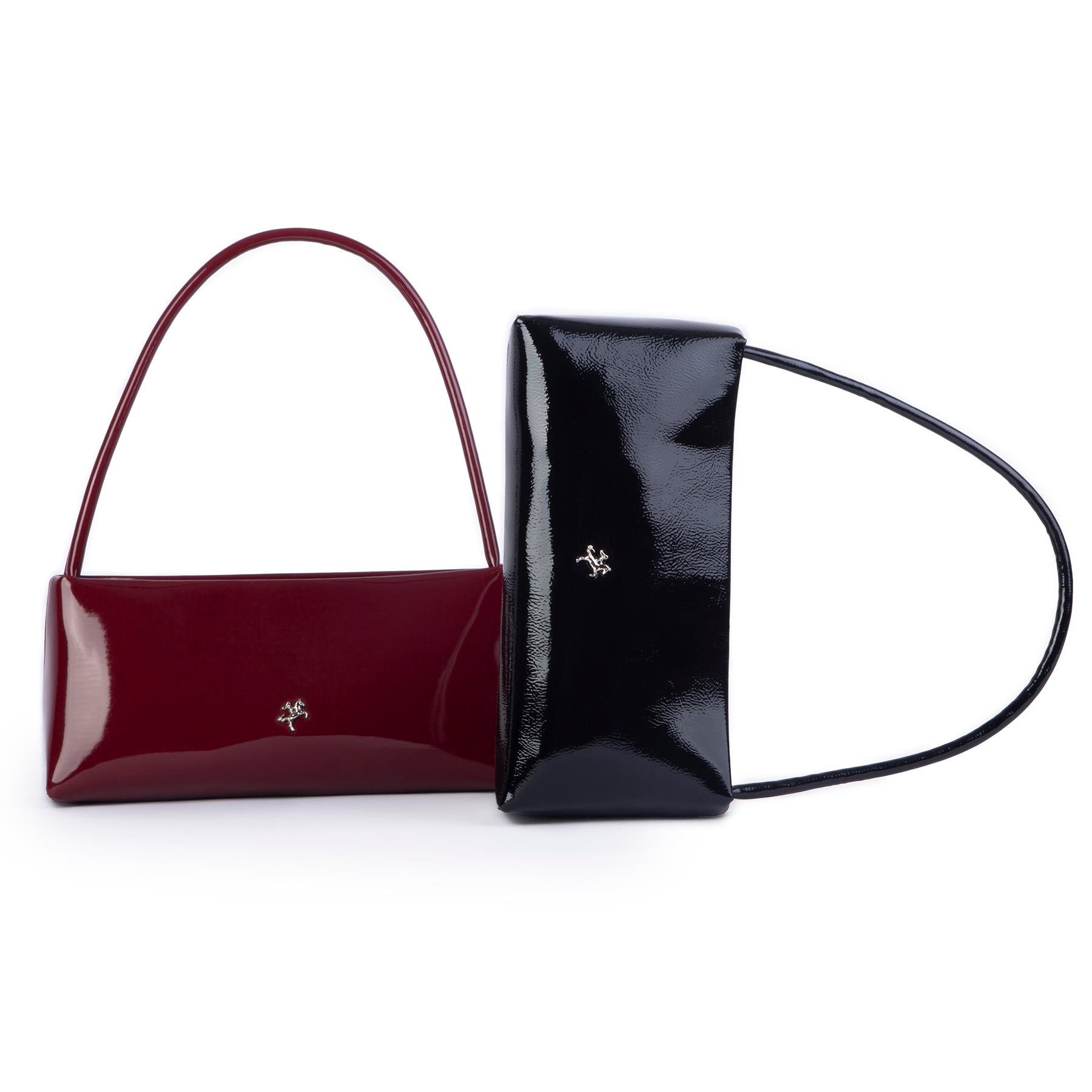 Nas Bag Kadın Basic Baget Omuz ve Çapraz Çanta Bordo  Rugan (27x12 cm )