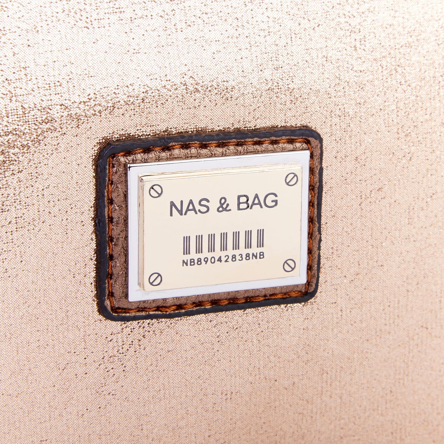 Nas Bag Kadın Büyük Boy Omuz Çantası Altın Simli 