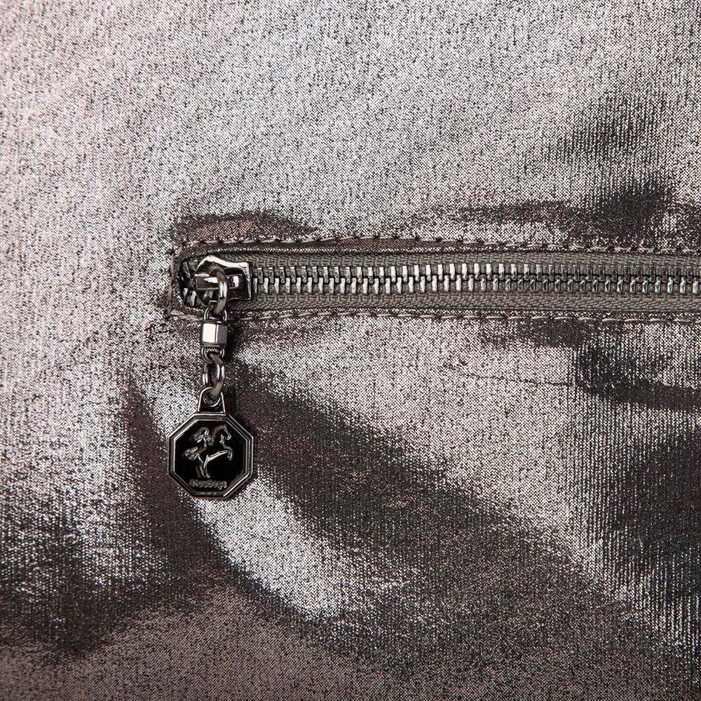 Nas Bag Kadın Büyük Boy Omuz Çantası Gri Simli