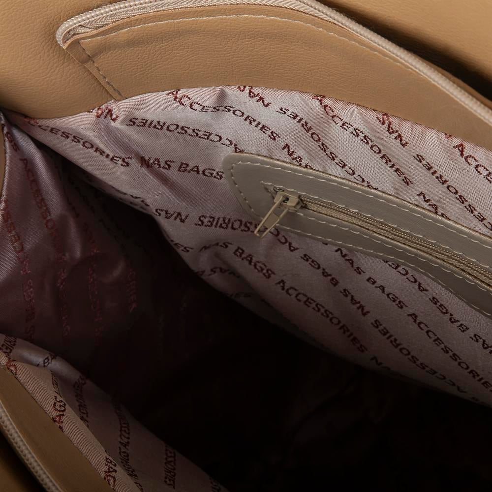 Nas Bag Kadın Büyük Boy Omuz Çantası Kum Nero