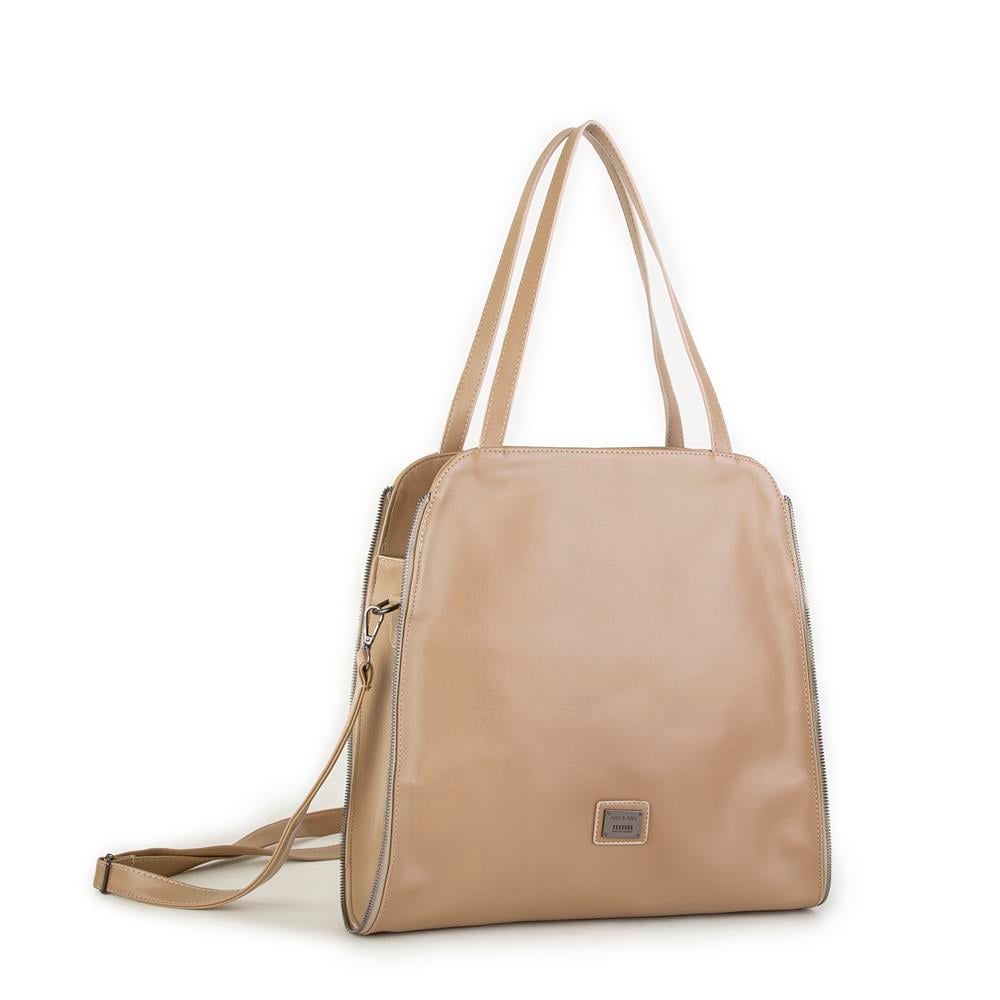 Nas Bag Kadın Büyük Boy Omuz Çantası Kum Nero