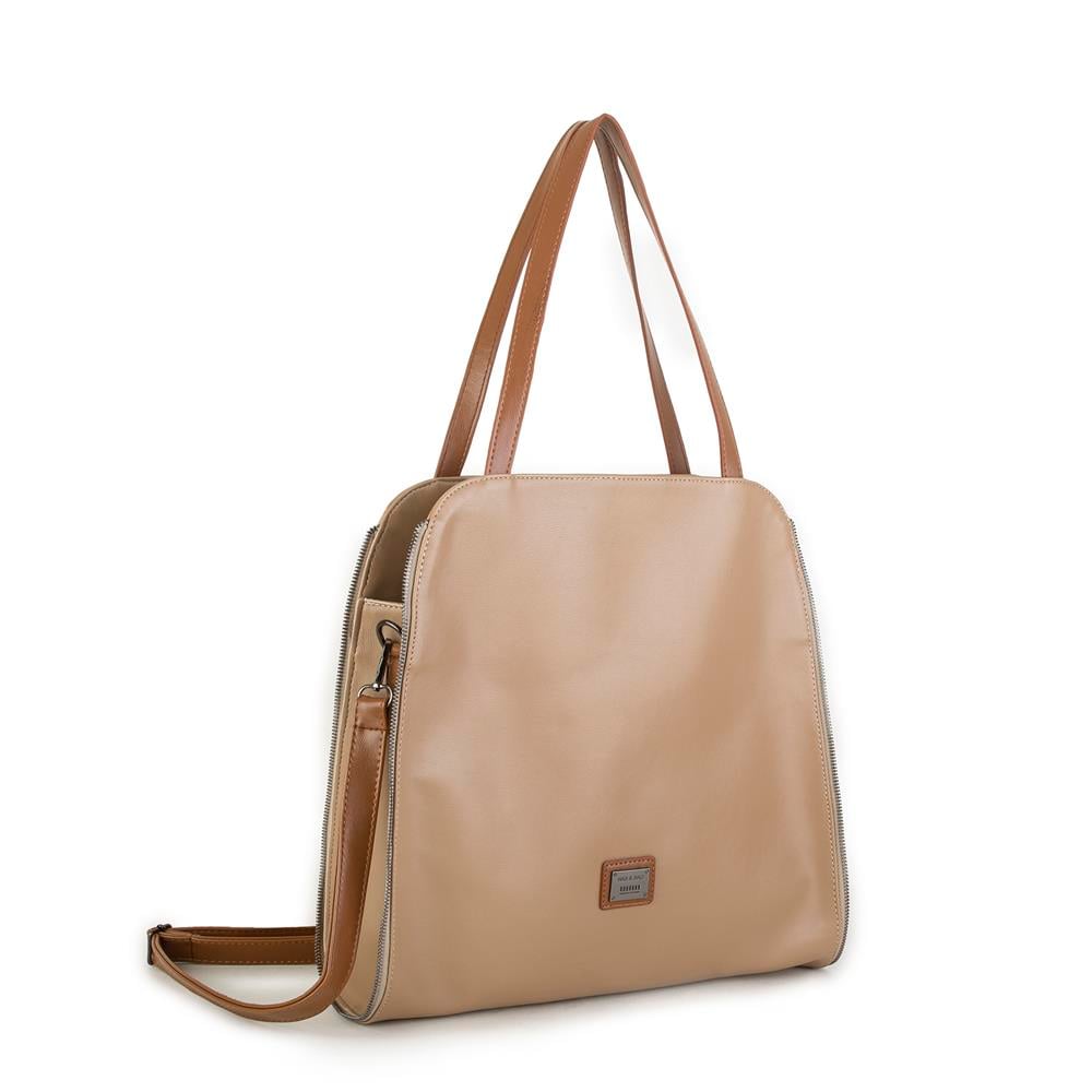 Nas Bag Kadın Büyük Boy Omuz Çantası Kum Taba Nero