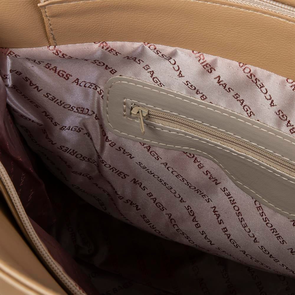 Nas Bag Kadın Büyük Boy Omuz Çantası Kum Taba Nero