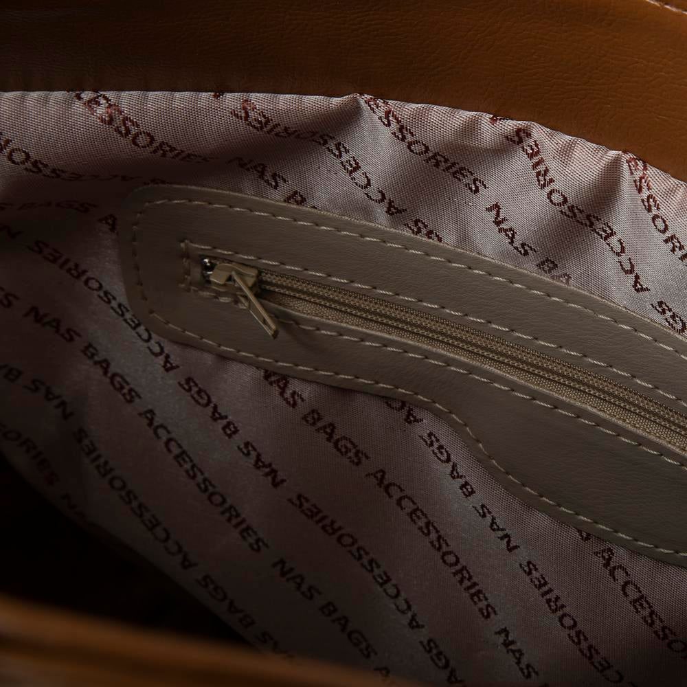 Nas Bag Kadın Büyük Boy Omuz Çantası Taba Nero