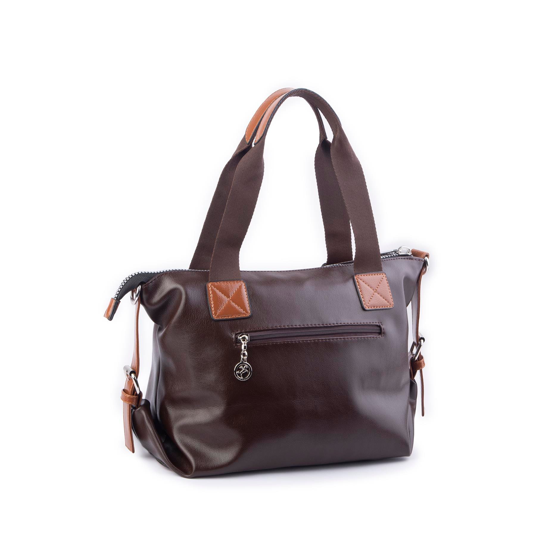 Nas Bag Kadın Çanta Omuz ve Çapraz Çanta Kahve Taba Nero (en=38 , boy = 25)