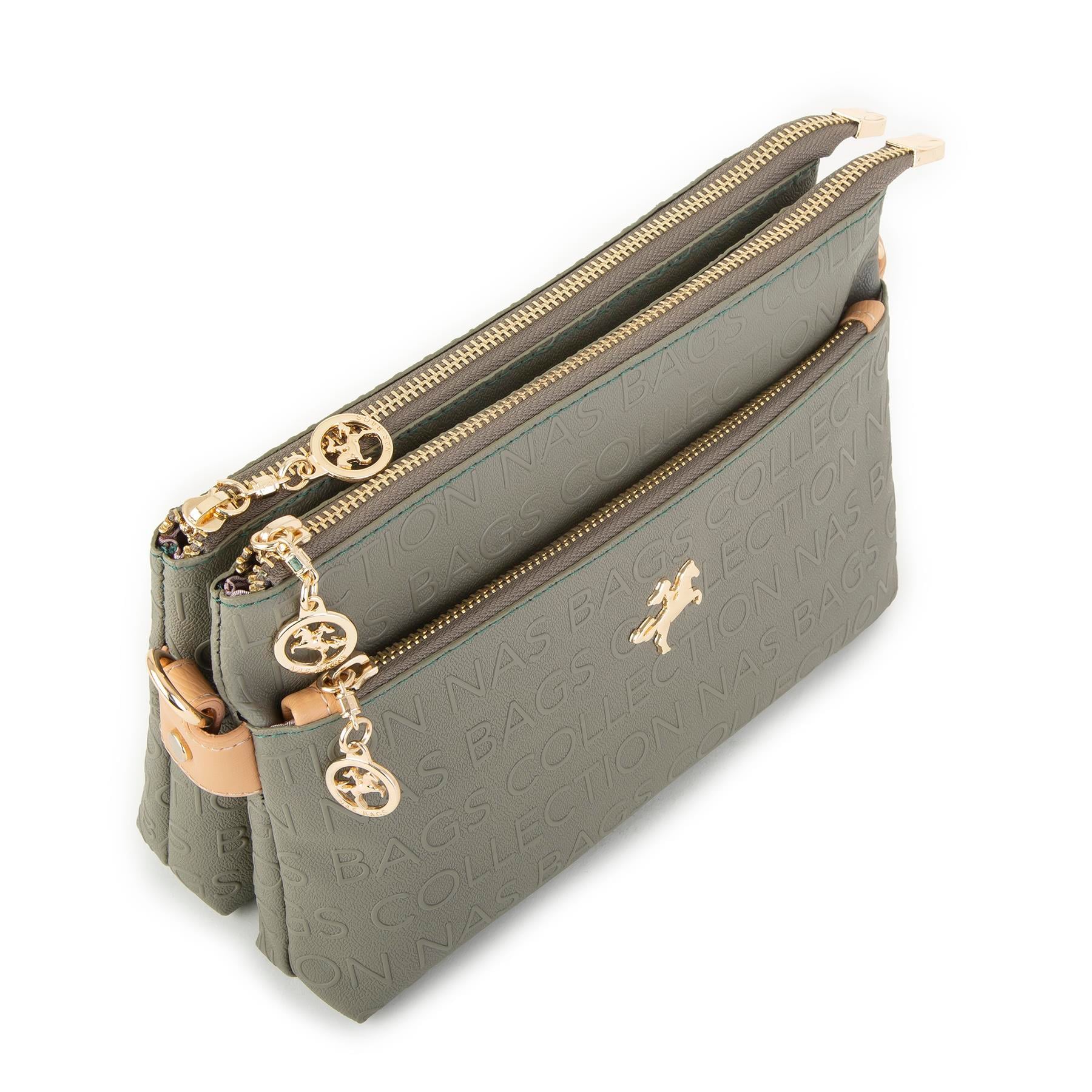 Nas Bag Kadın Çapraz Çanta  Camel Gofraj