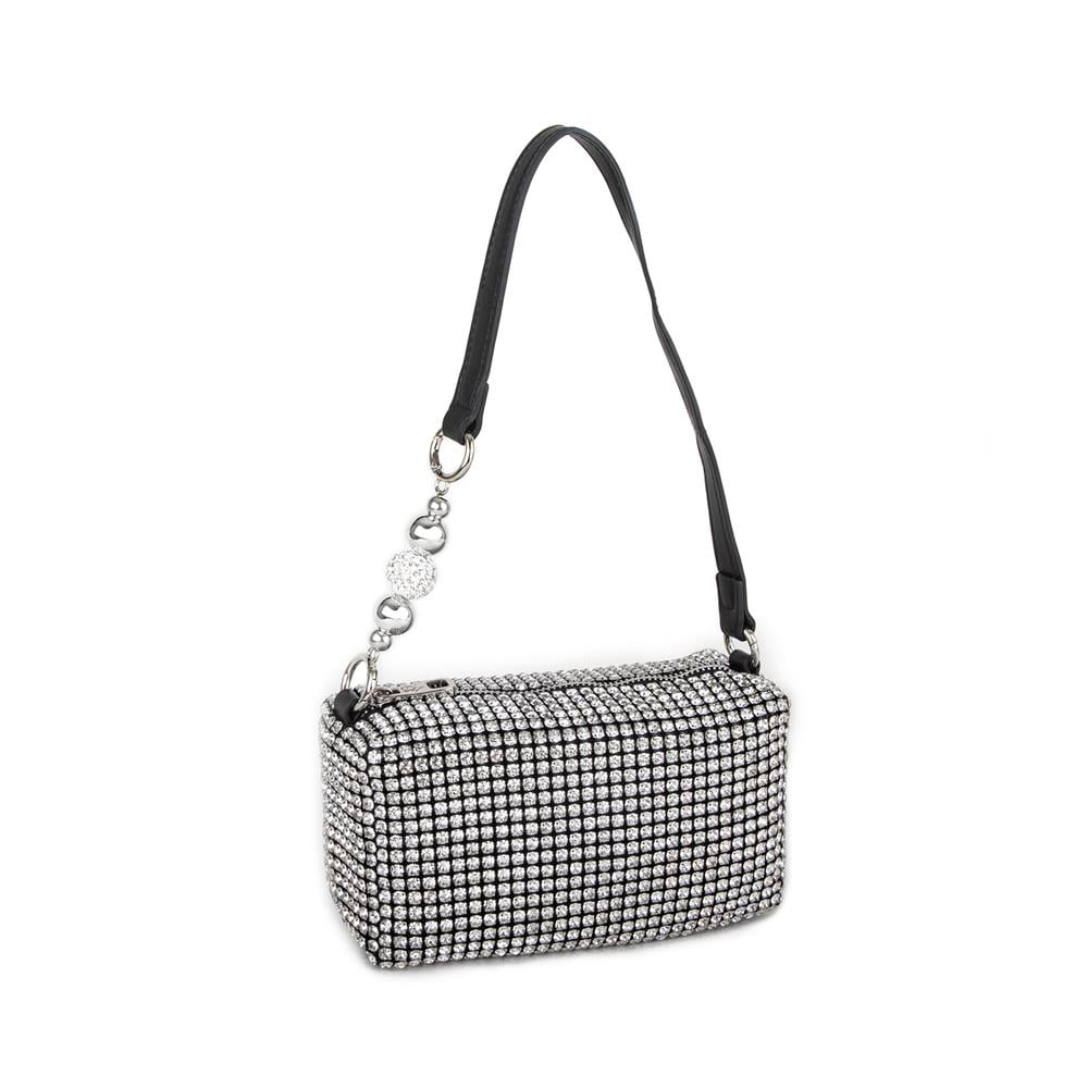 Nas Bag Kadın Çapraz Çanta Diamond Serisi Gümüş Zincir Detaylı Şık Çanta Gümüş 