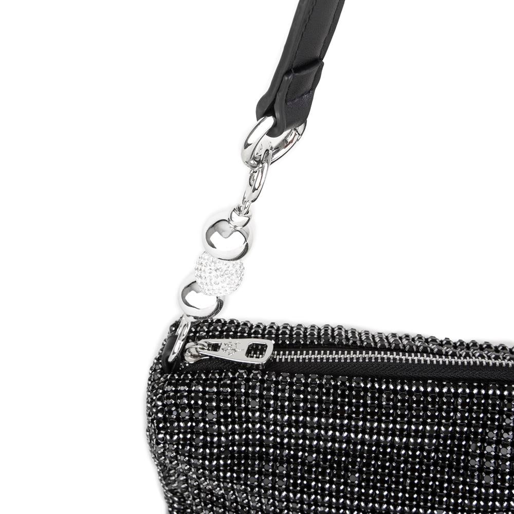 Nas Bag Kadın Çapraz Çanta Diamond Serisi Gümüş Zincir Detaylı Şık Çanta  Siyah 