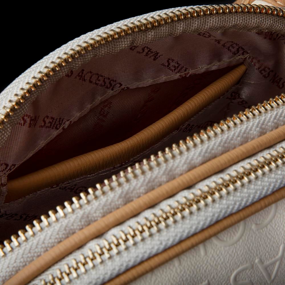Nas Bag Kadın Çapraz Çanta Krem Camel    Gofraj
