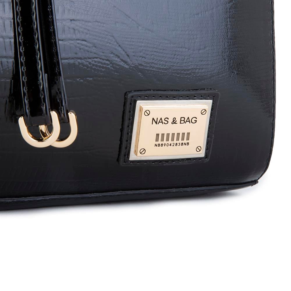 Nas Bag Kadın Çapraz Çanta Siyah Lazer