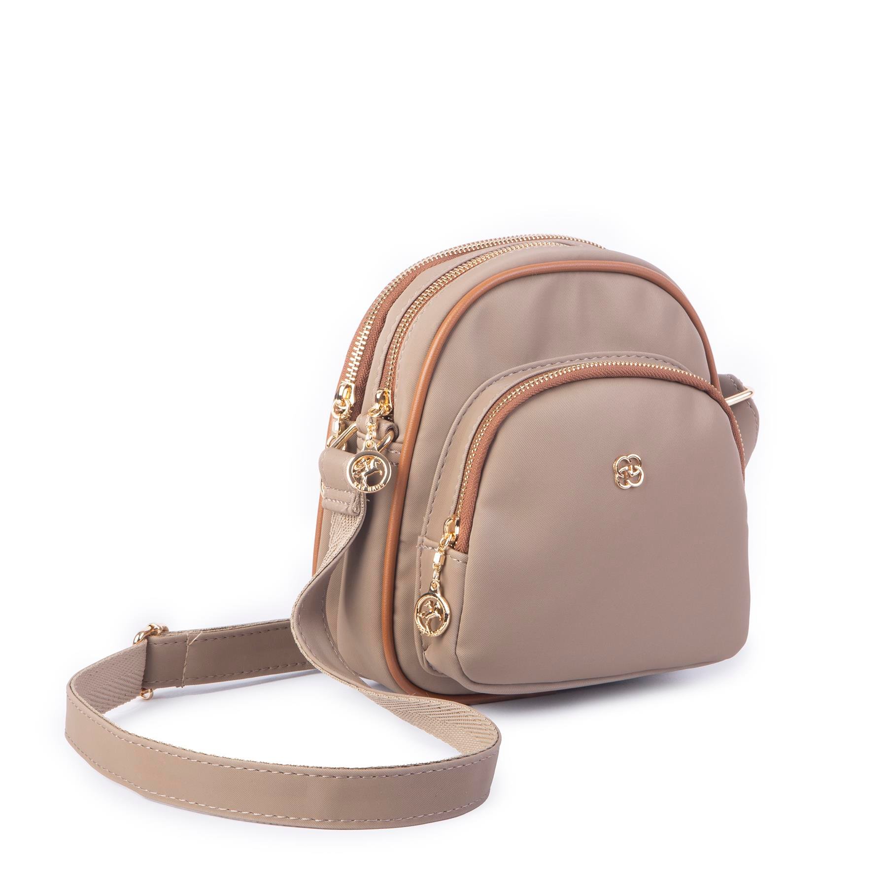 Nas Bag Kadın Çapraz Çanta Vizon  Taba Buzzy 