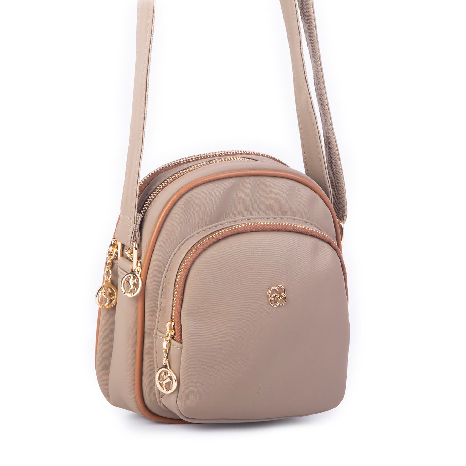 Nas Bag Kadın Çapraz Çanta Vizon  Taba Buzzy 