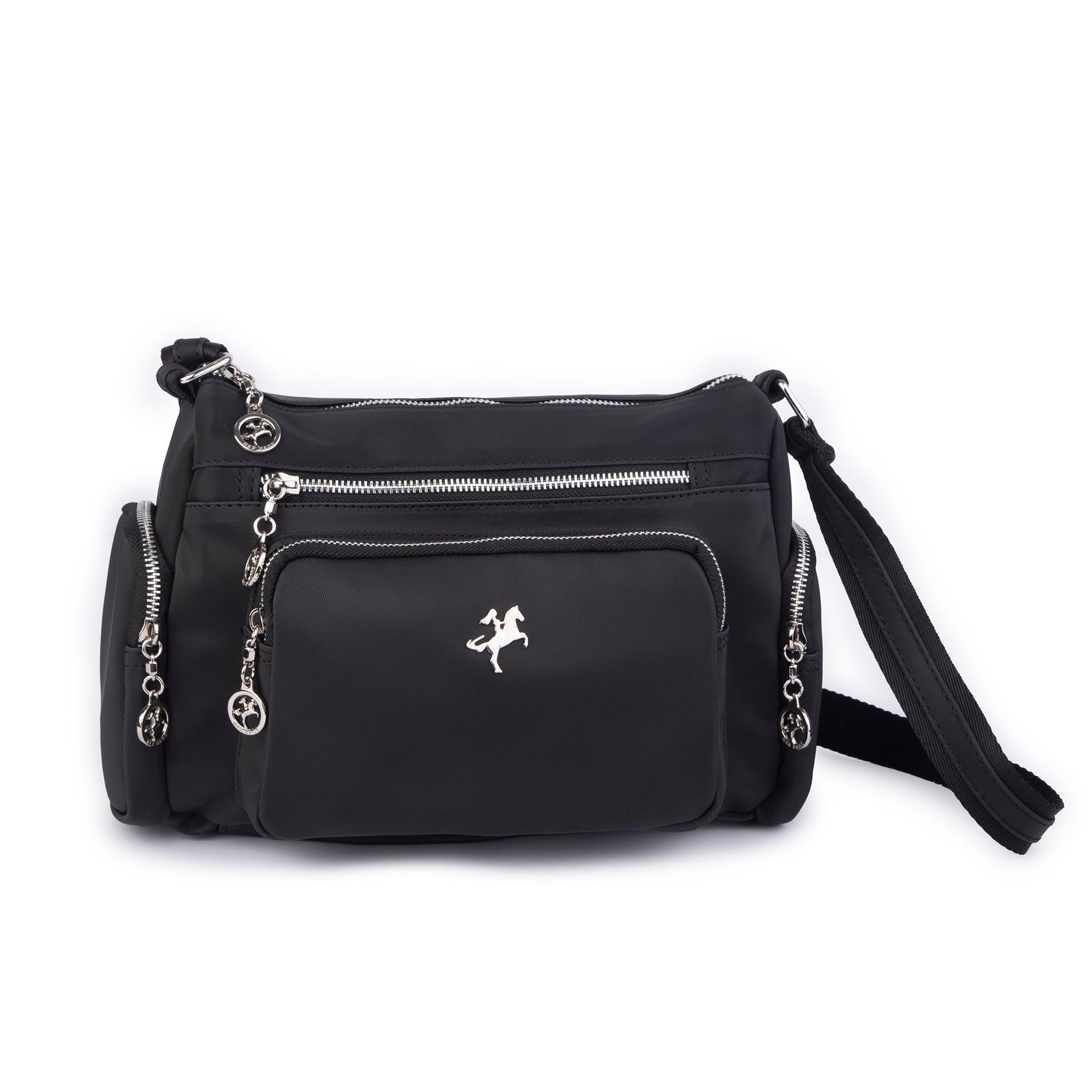 Nas Bag Kadın Çapraz Çok Gözlü Günlük Çanta Siyah  Buzzy ( 30x22 cm ebatlarındadır.)