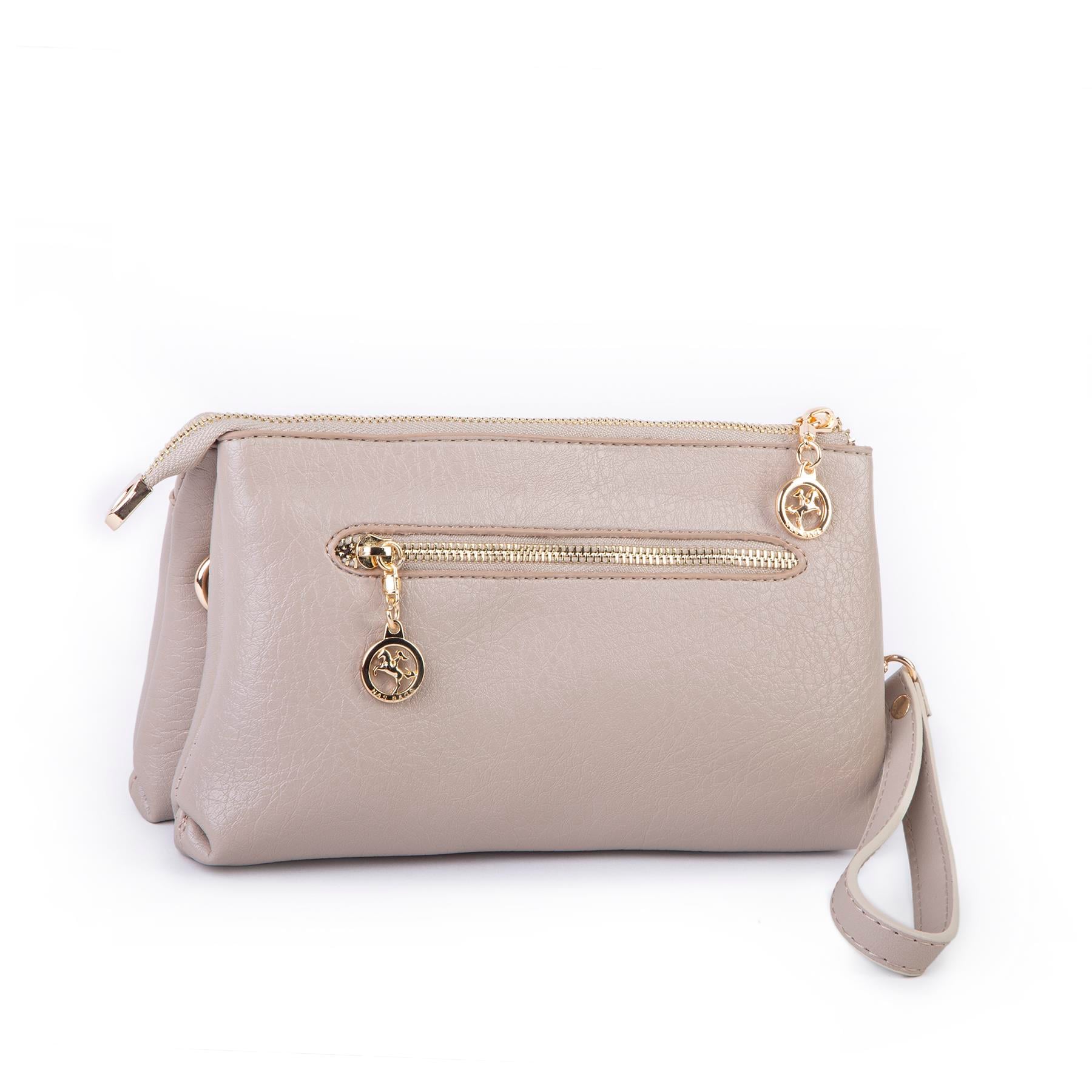 Nas Bag Kadın Çapraz ve Clutch Çanta Bilek ve Çapraz Askılı (24x15 cm) Kum Victoria 