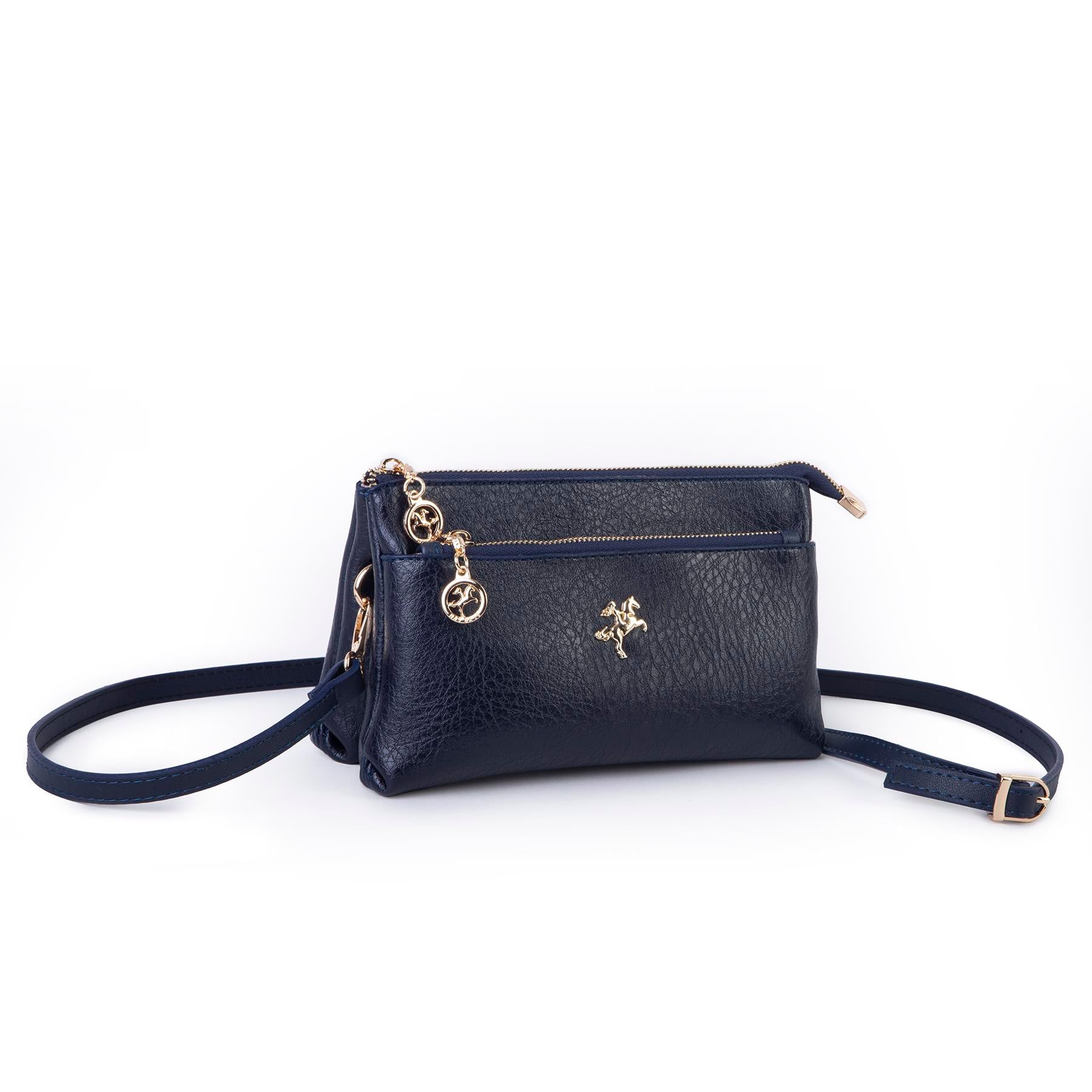 Nas Bag Kadın Çapraz ve Clutch Çanta Bilek ve Çapraz Askılı (24x15 cm) Lacivert Victoria 