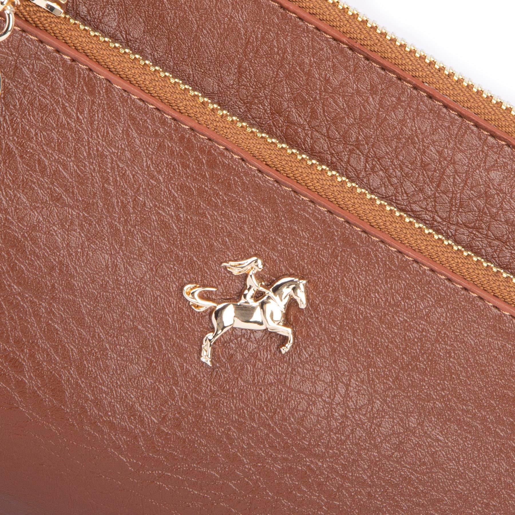 Nas Bag Kadın Çapraz ve Clutch Çanta Bilek ve Çapraz Askılı (24x15 cm) Taba Victoria 
