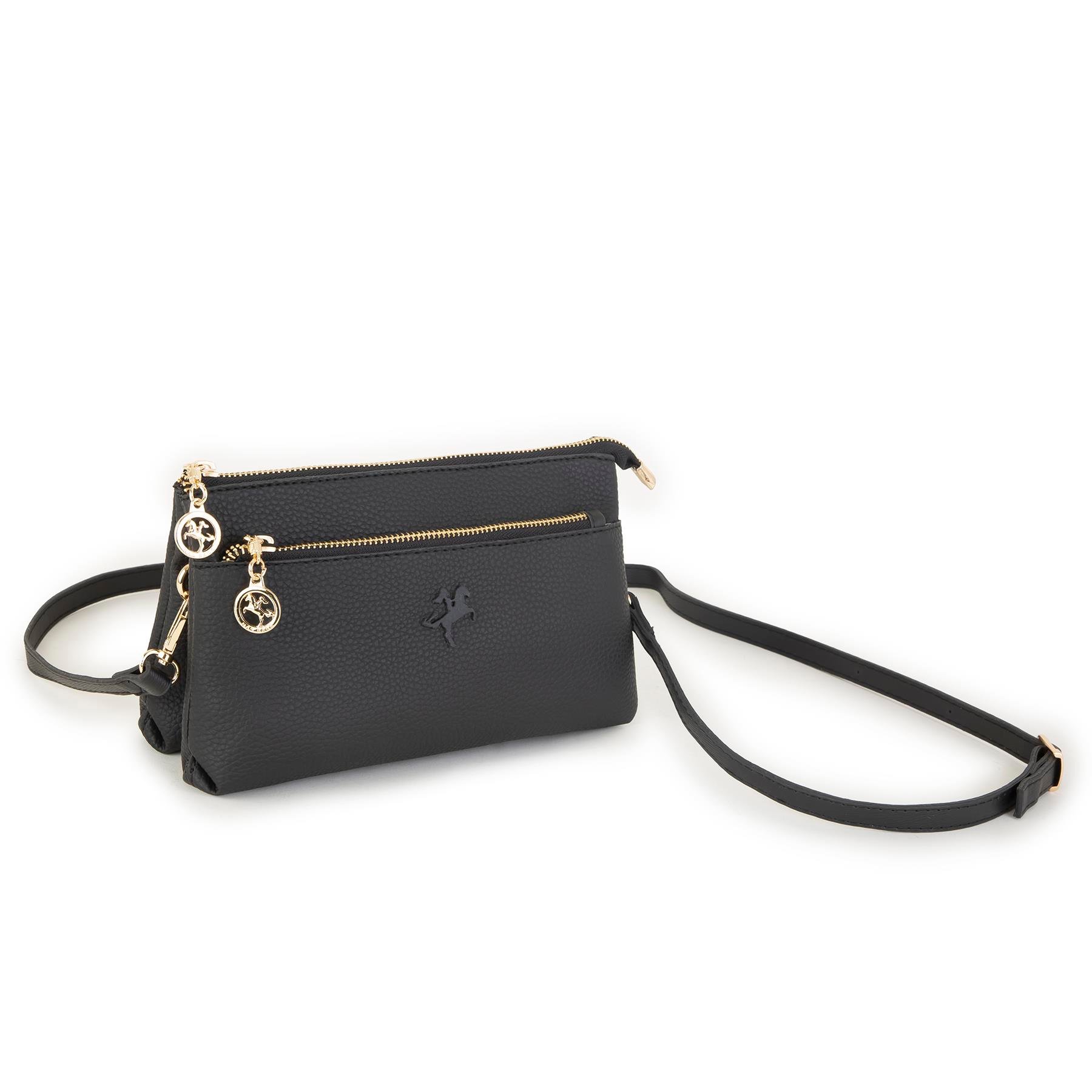 Nas Bag Kadın Çapraz ve Clutch Çanta Bilek ve Çapraz Askılı  Siyah  Natural  (24x15 cm) 