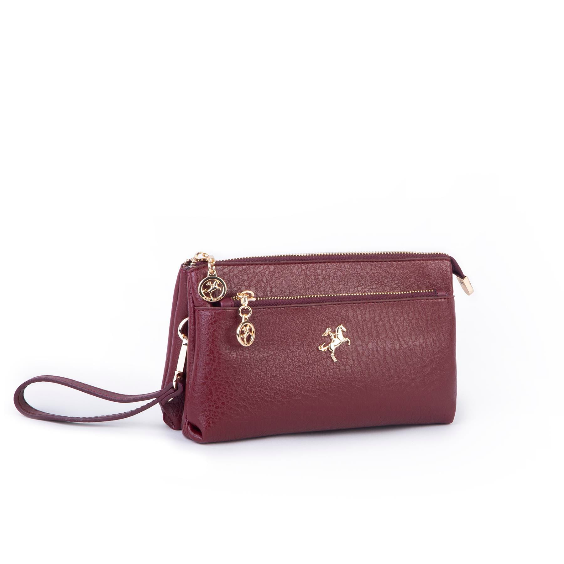Nas Bag Kadın Çapraz ve Clutch Çanta Bilek ve Çapraz Askılı (24x15 cm) Bordo Victoria 