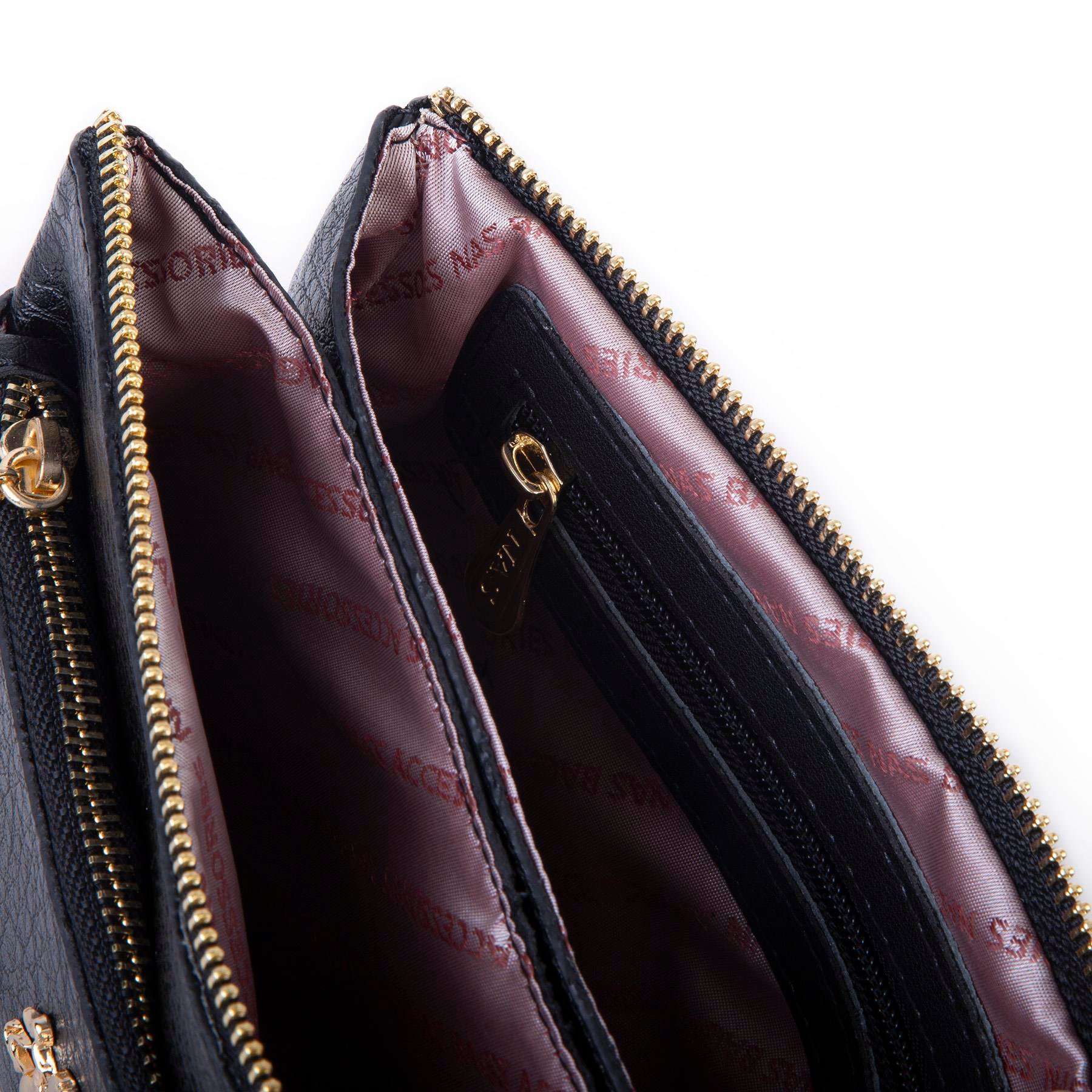 Nas Bag Kadın Çapraz ve Clutch Çanta Bilek ve Çapraz Askılı (24x15 cm) Siyah Victoria 