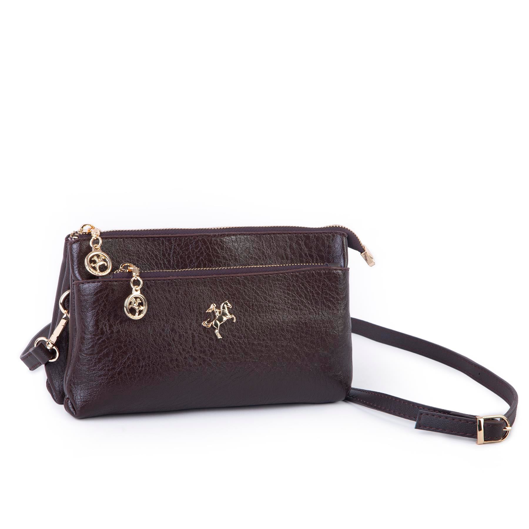 Nas Bag Kadın Çapraz ve Clutch Çanta Bilek ve Çapraz Askılı (24x15 cm) Kahve Victoria 