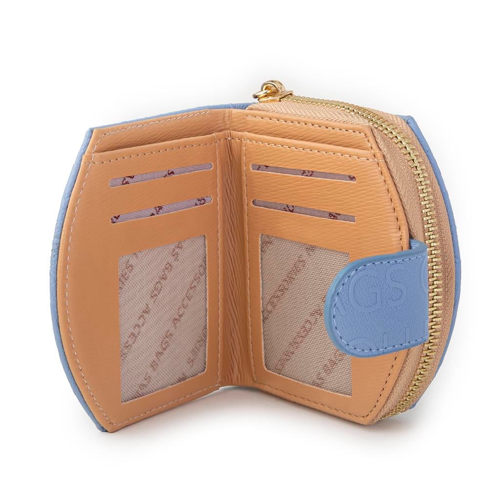 Nas Bag Kadın Çok Fonksiyonlu Cüzdan Mavi Camel Gofraj