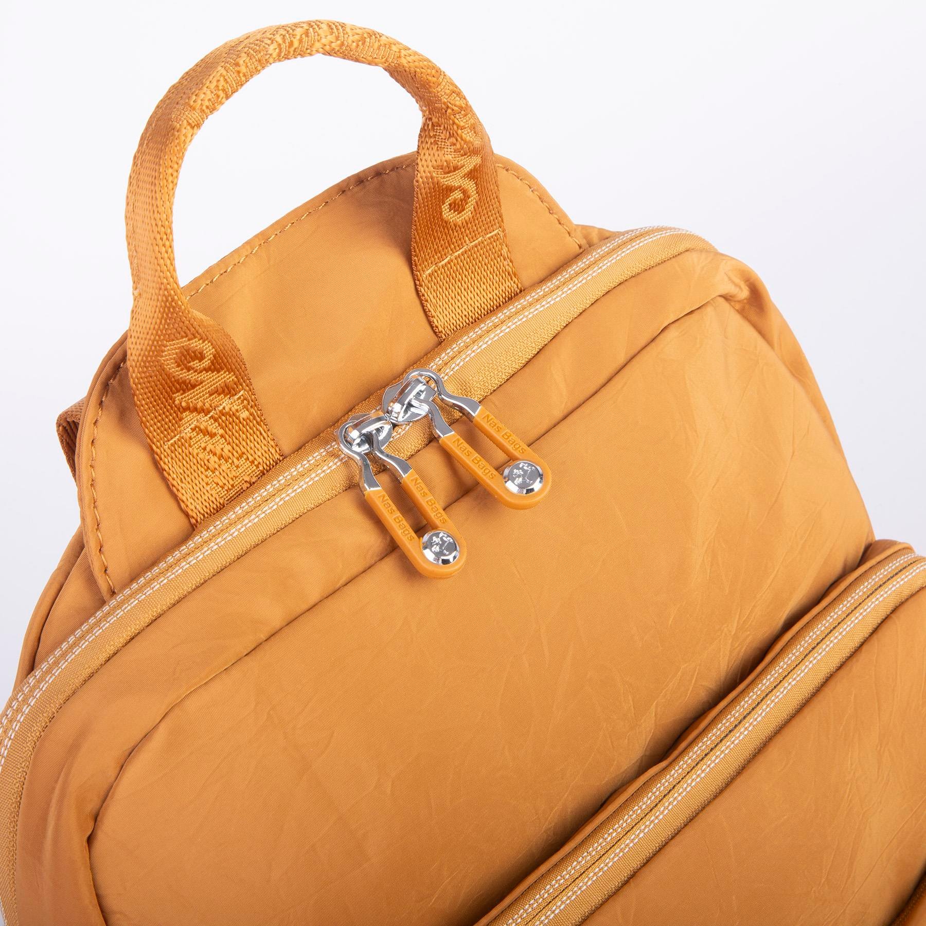 Nas Bag Kadın Çok Gözlü Su Geçirmez (water proof ) Ultra Hafif Sırt Çantası Hardal 