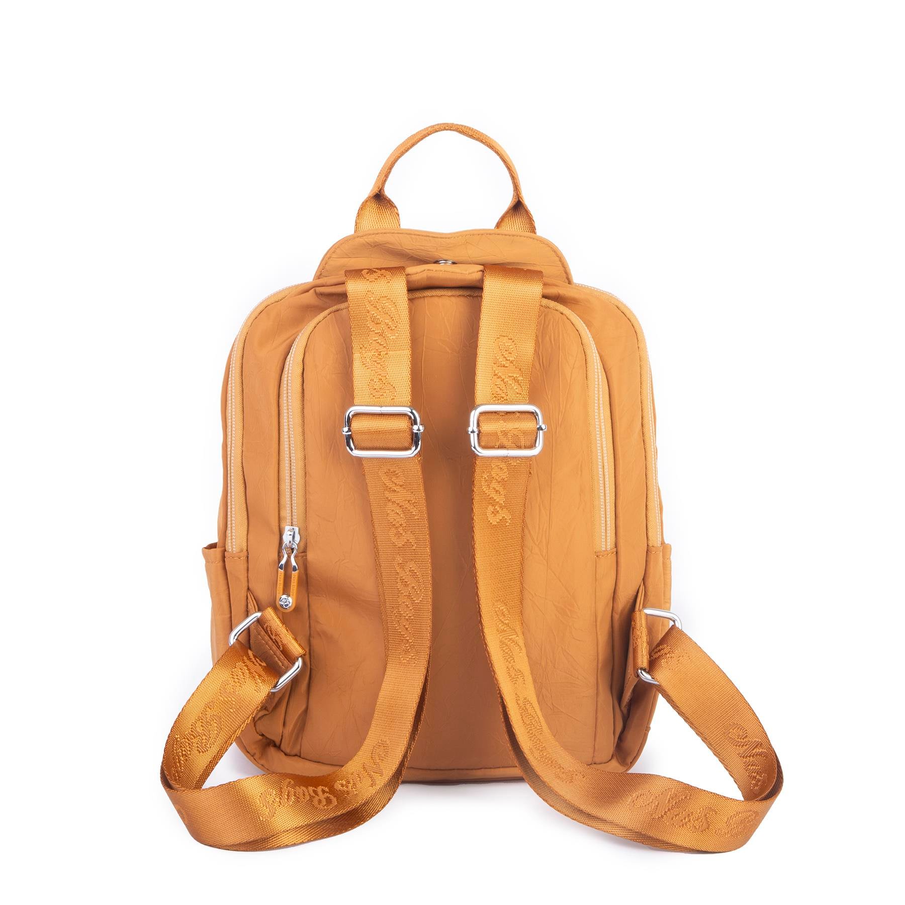 Nas Bag Kadın Çok Gözlü Su Geçirmez (water proof ) Ultra Hafif Sırt Çantası Hardal 