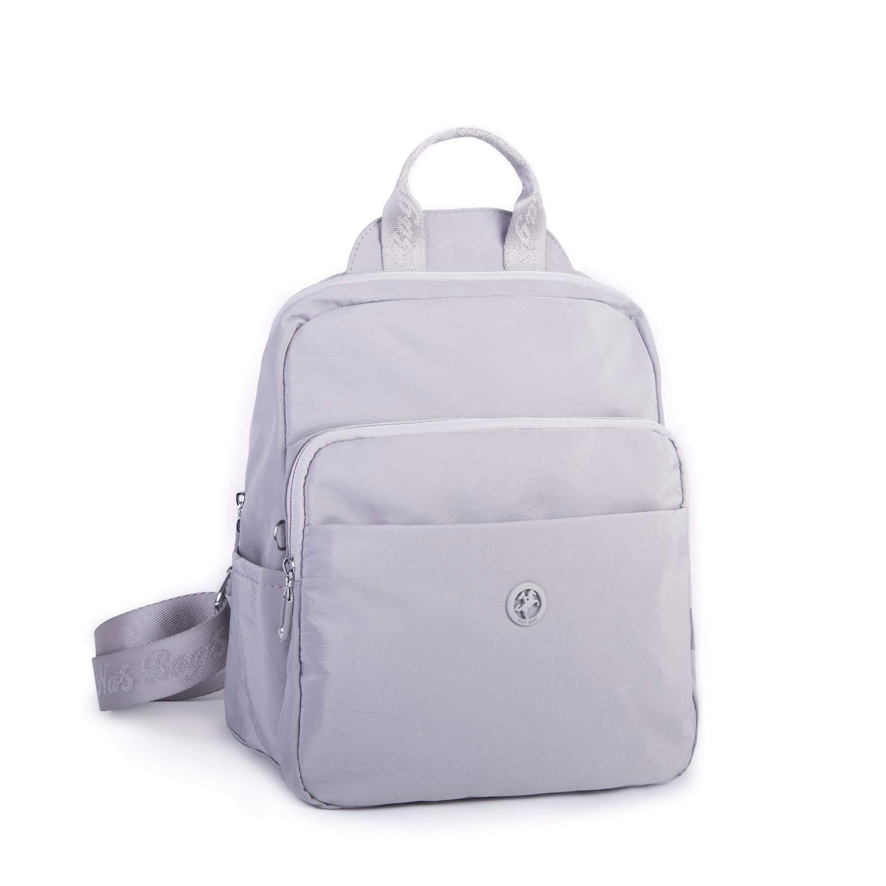 Nas Bag Kadın Çok Gözlü Su Geçirmez (water proof ) Ultra Hafif Sırt Çantası Gri 