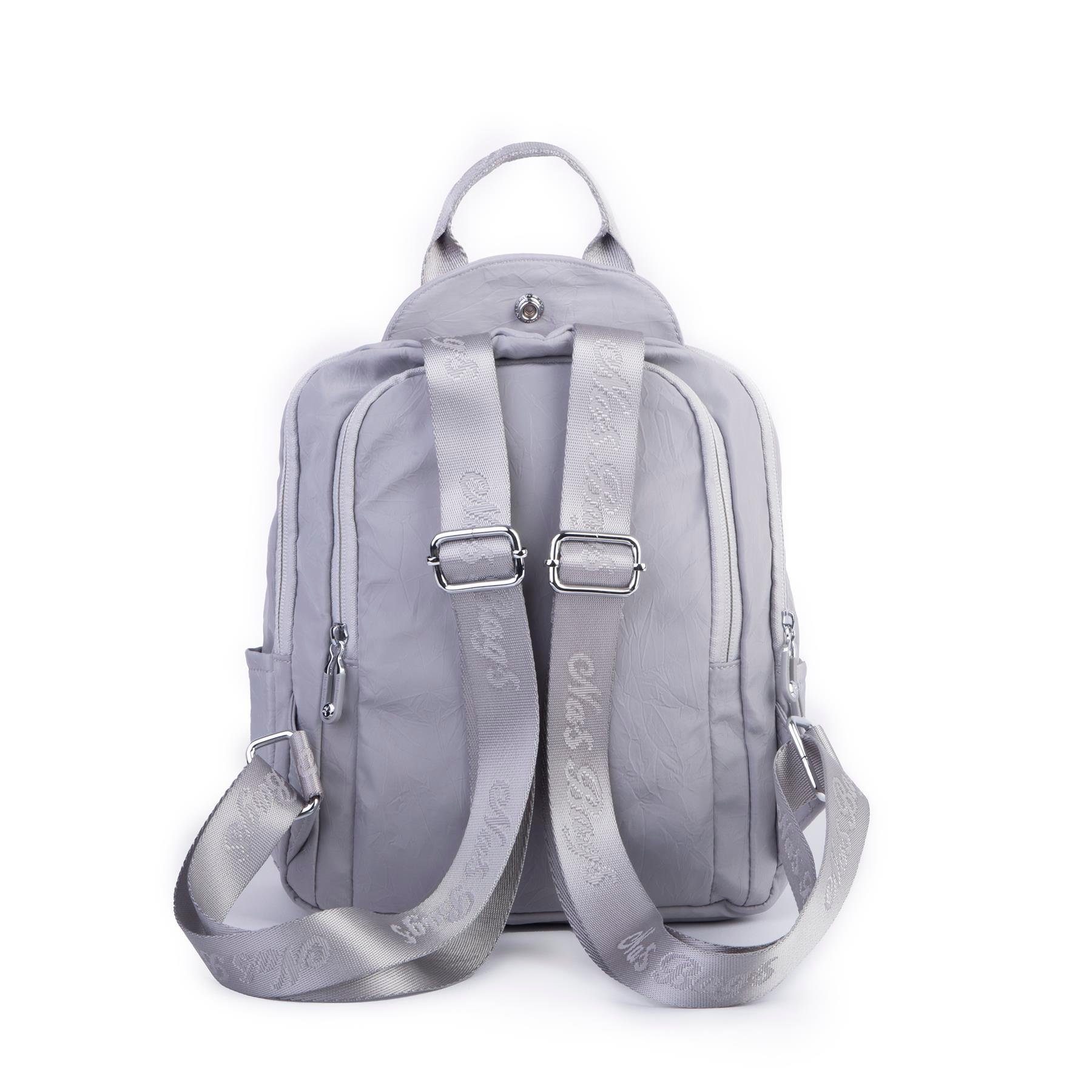 Nas Bag Kadın Çok Gözlü Su Geçirmez (water proof ) Ultra Hafif Sırt Çantası Gri 