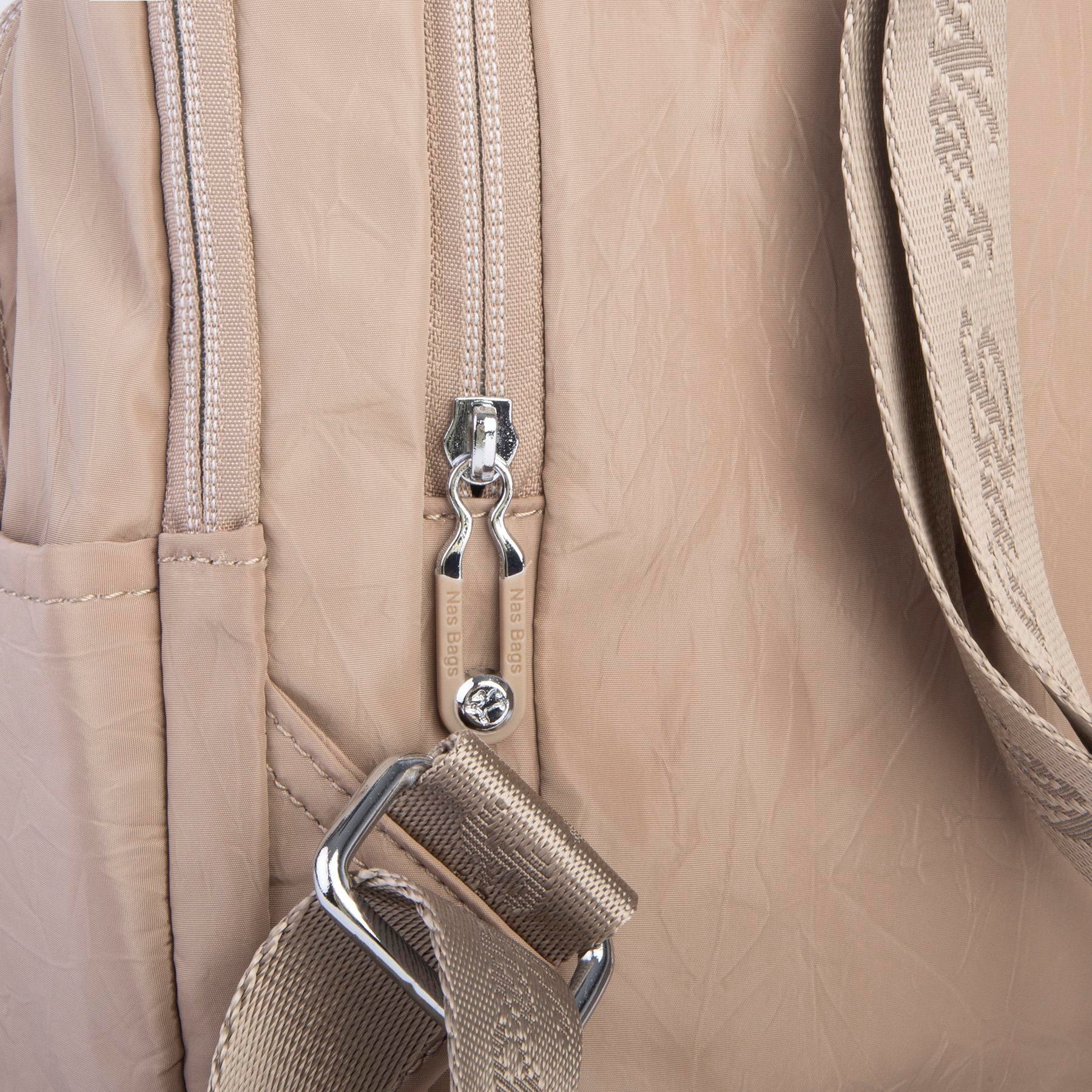 Nas Bag Kadın Çok Gözlü Su Geçirmez (water proof ) Ultra Hafif Sırt Çantası Vizon 