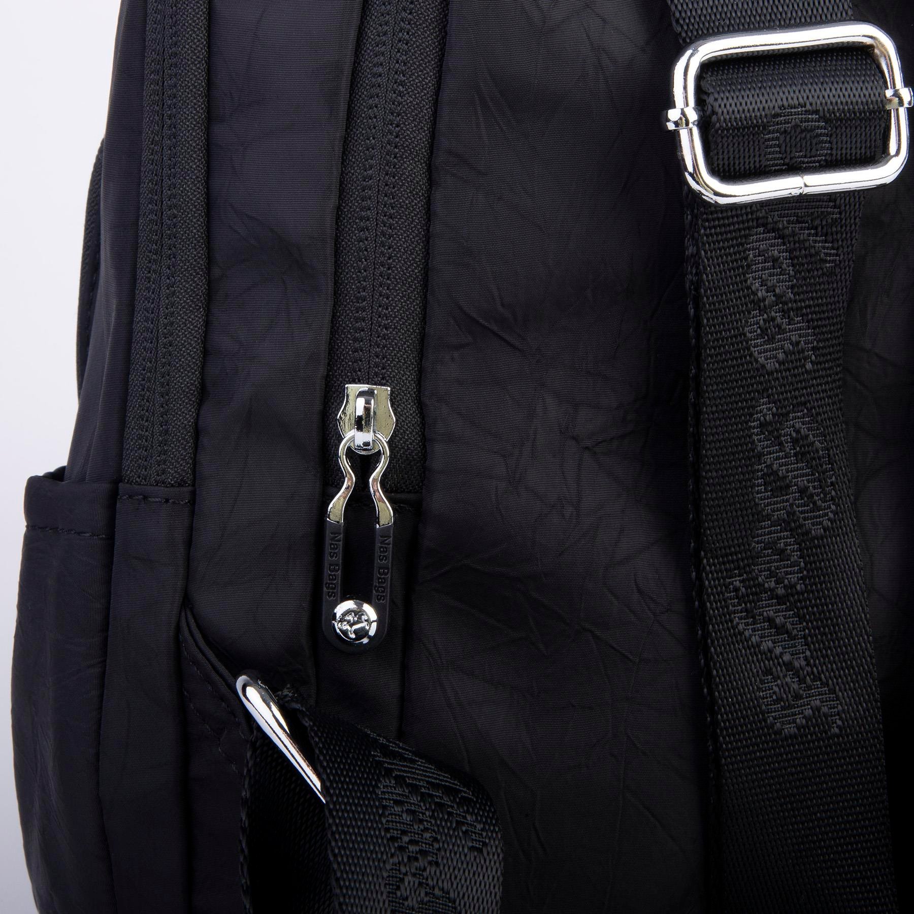 Nas Bag Kadın Çok Gözlü Su Geçirmez (water proof ) Ultra Hafif Sırt Çantası Siyah 