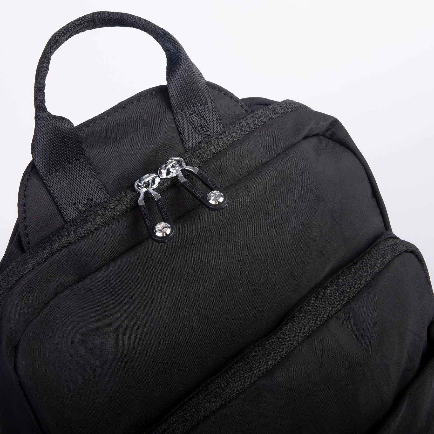 Nas Bag Kadın Çok Gözlü Su Geçirmez (water proof ) Ultra Hafif Sırt Çantası Siyah 