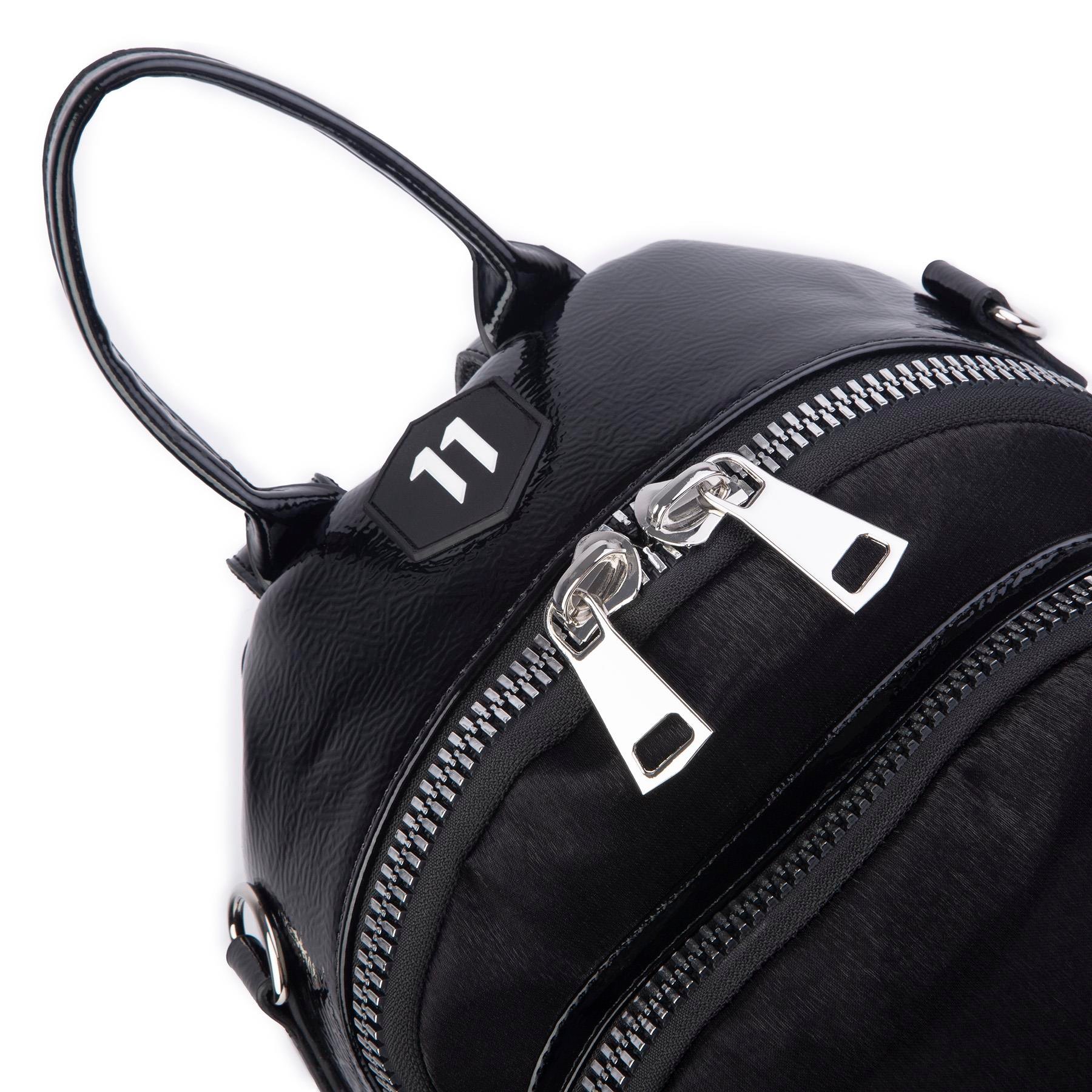 Nas Bag Kadın Dönüştürülebilir Sırt ve Omuz Çantası Şık Geniş Fermuarlı Çanta (24x31x14 cm) Siyah Simli