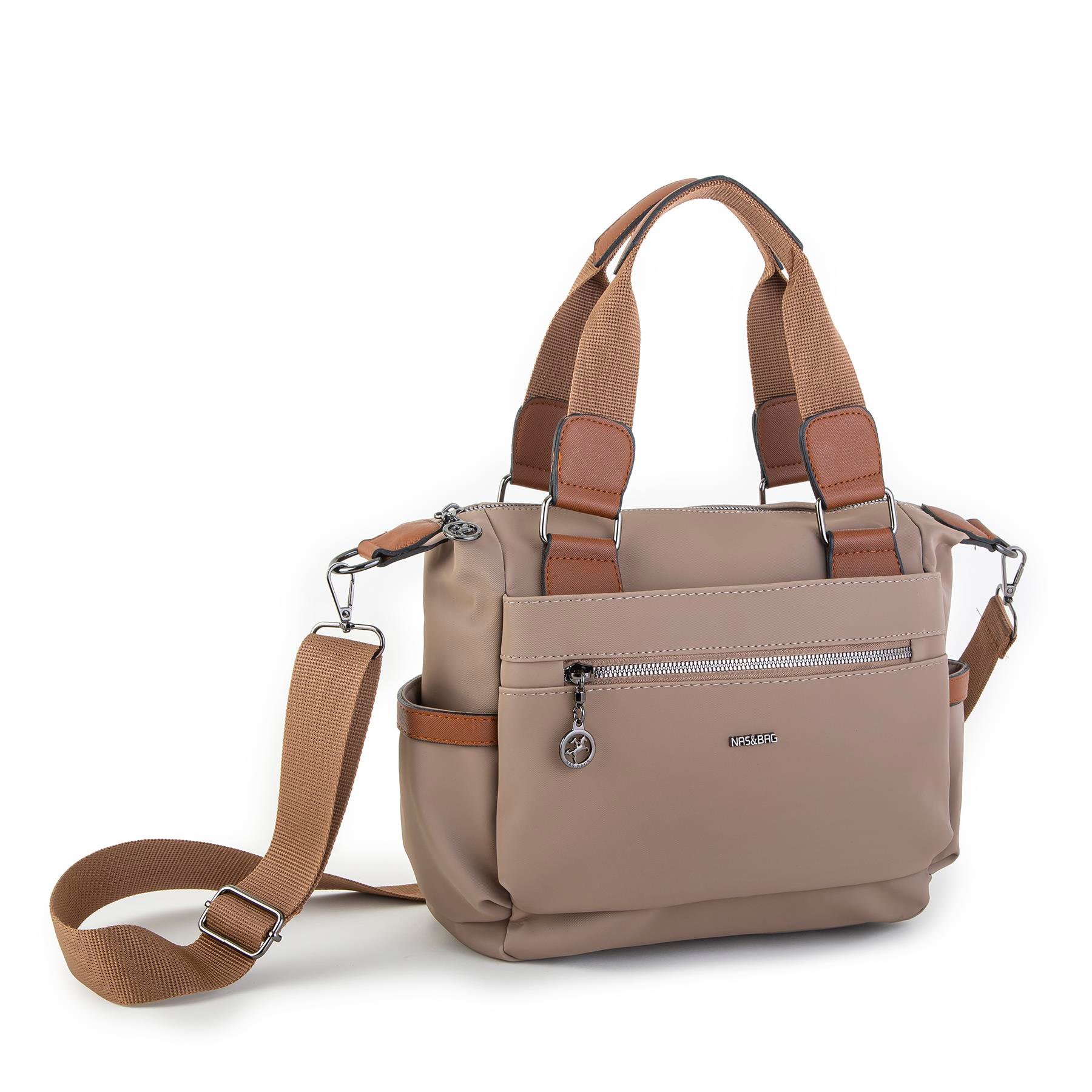 Nas Bag Kadın El Çantası Vizon  Taba Buzzy